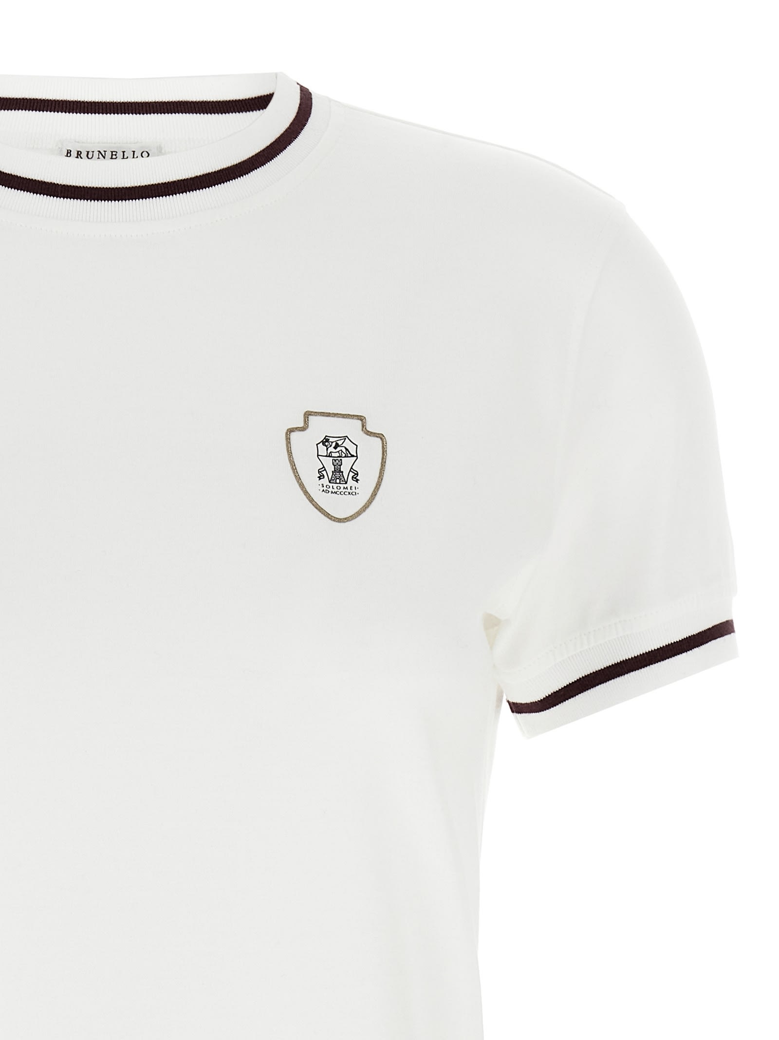 Brunello Cucinelli Embroidered-detail Cotton T-shirt