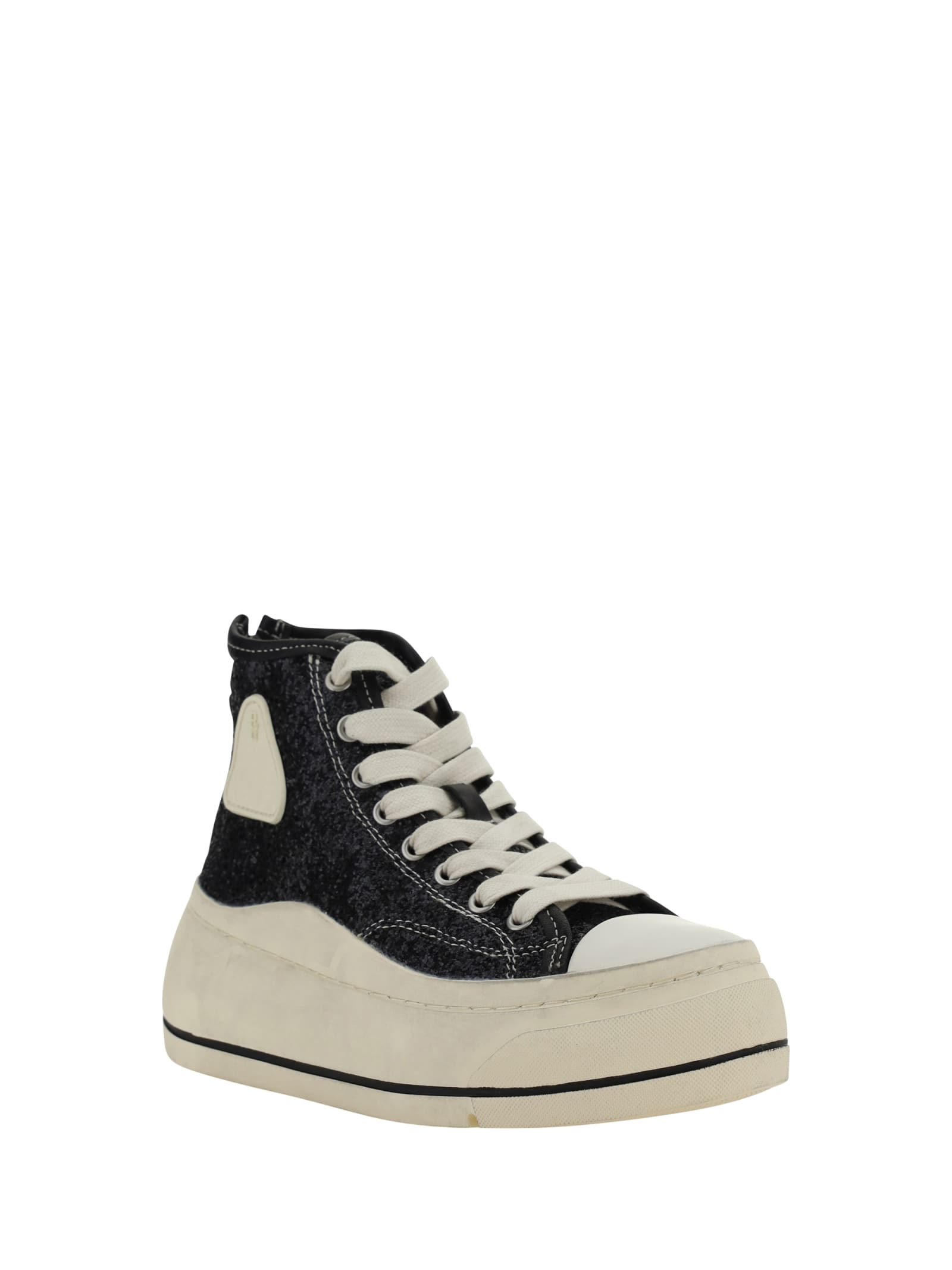 Shop R13 Kurt Sneakers In Black Sparkle