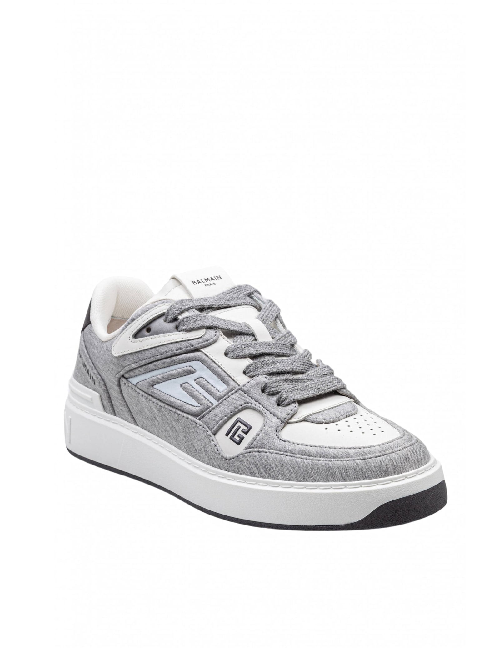 Balmain Grey B-court Skate Sneakers In Grey