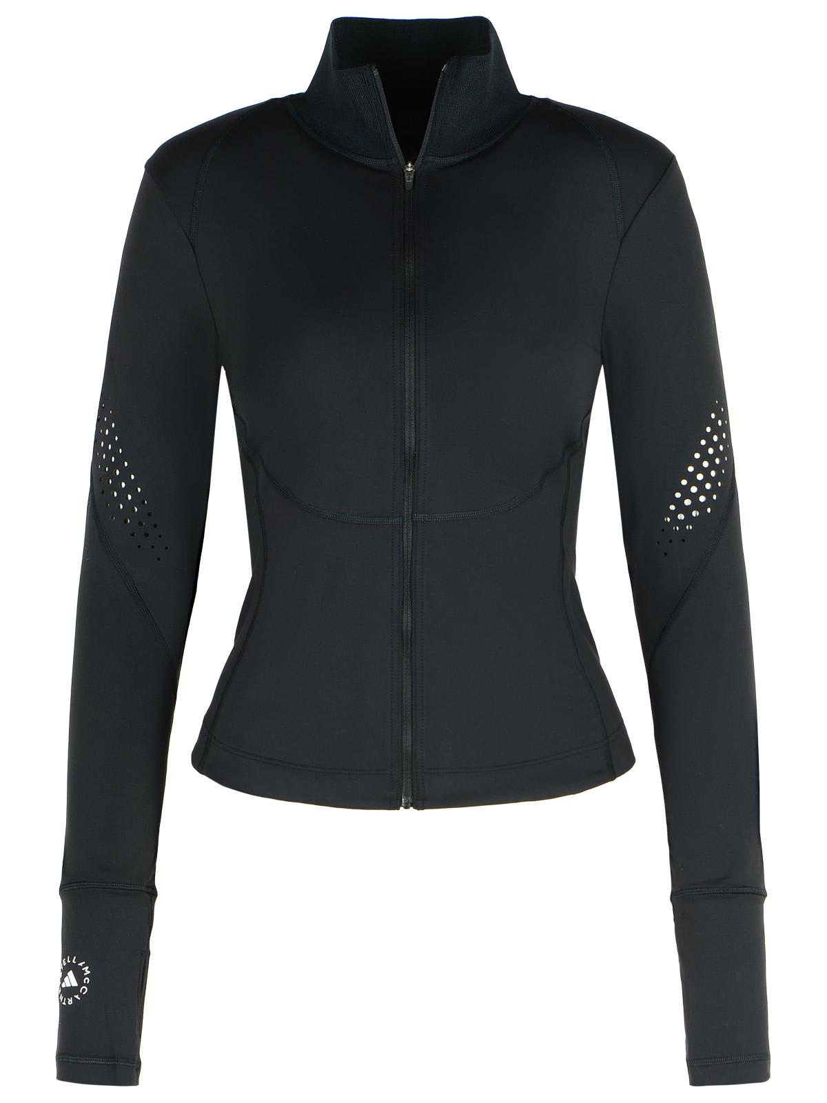 Adidas By Stella Mccartney Tpr Black Polyamide Blend Sweatshirt In Black