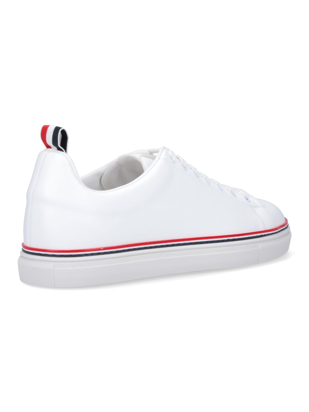 THOM BROWNE CALF LEATHER TENNIS SHOES