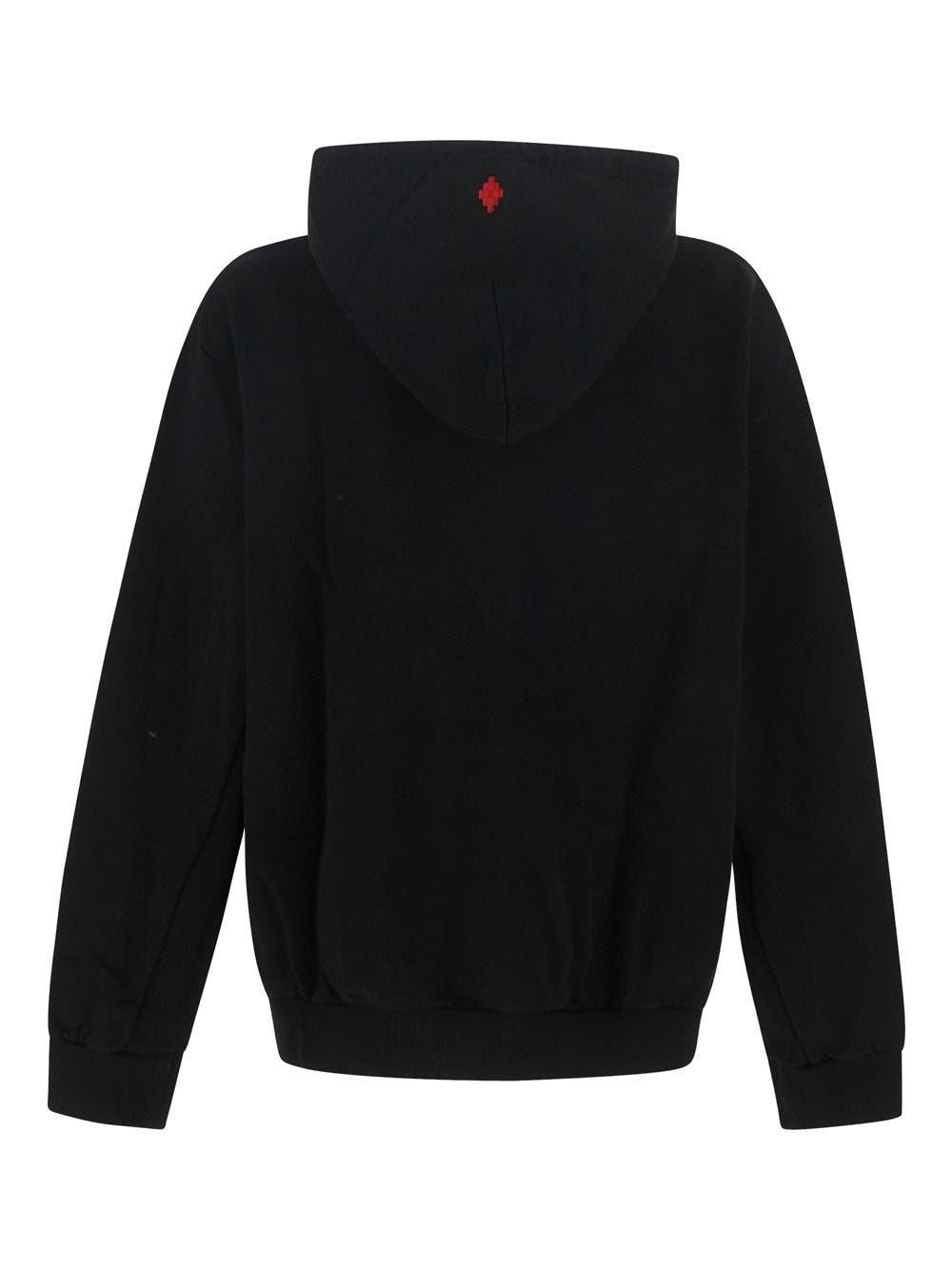 Shop Marcelo Burlon County Of Milan Feathers Necklace Hoodie In Black Red