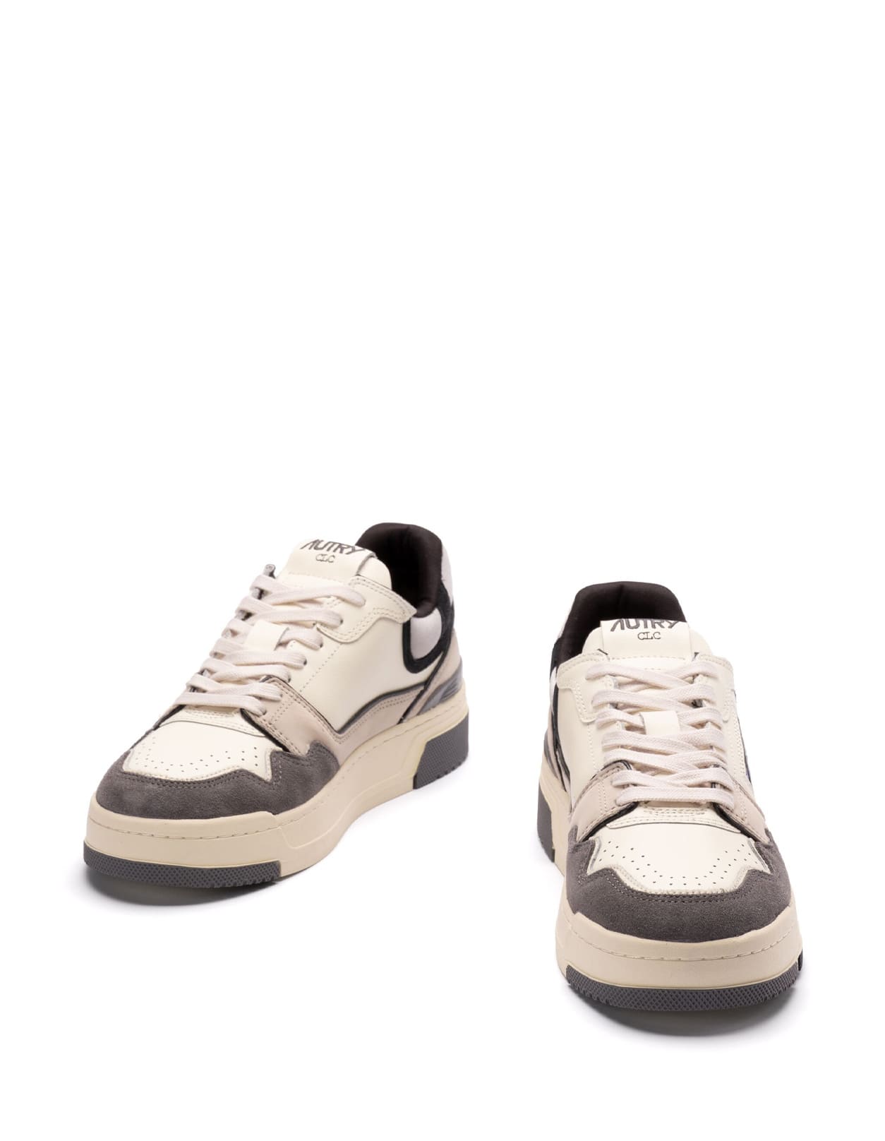 Shop Autry Grey And Black Suede And Nubuck Sneakers Clc