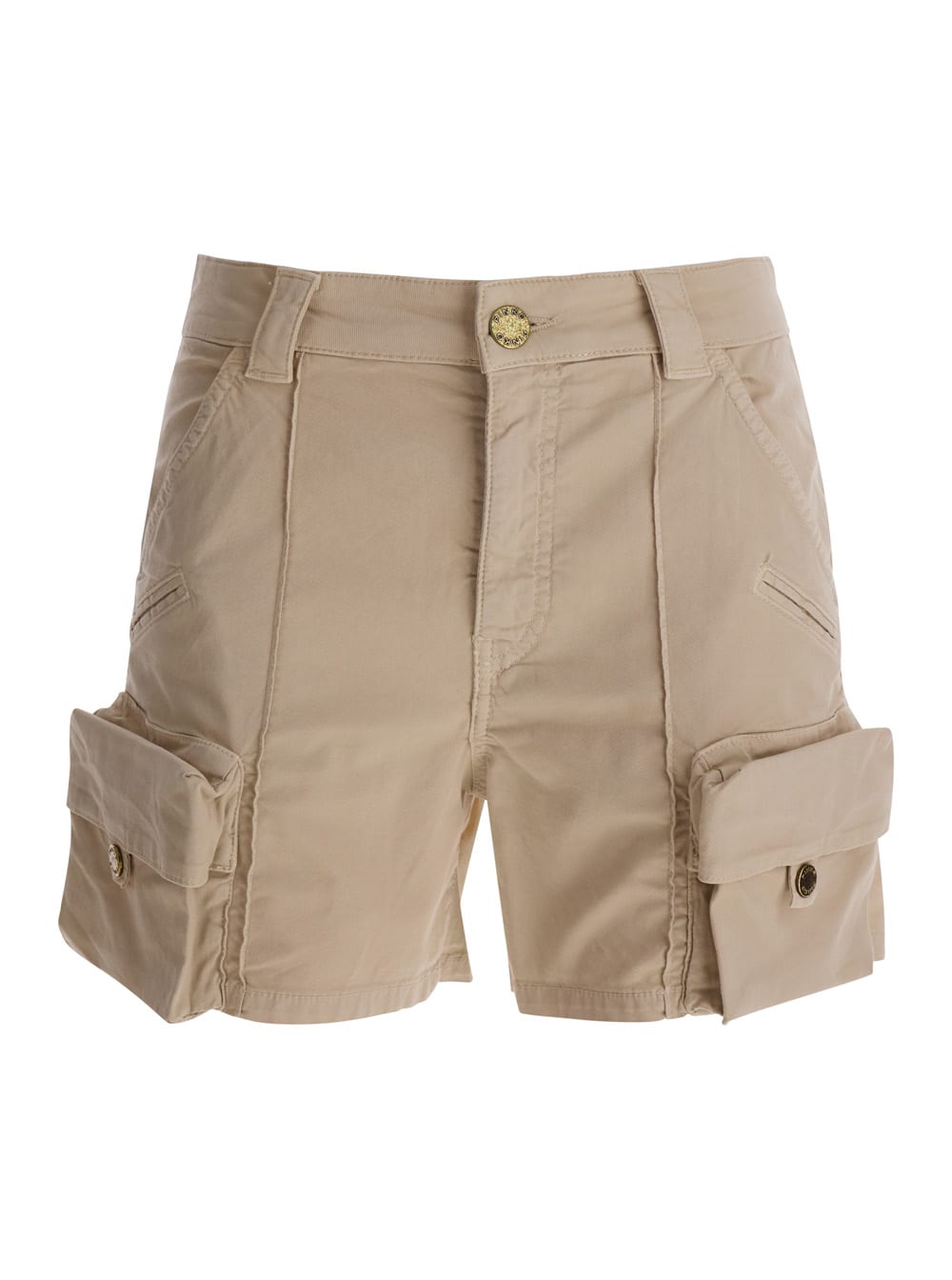 PINKO BEIGE CARGO SHORTS IN COTTON WOMAN