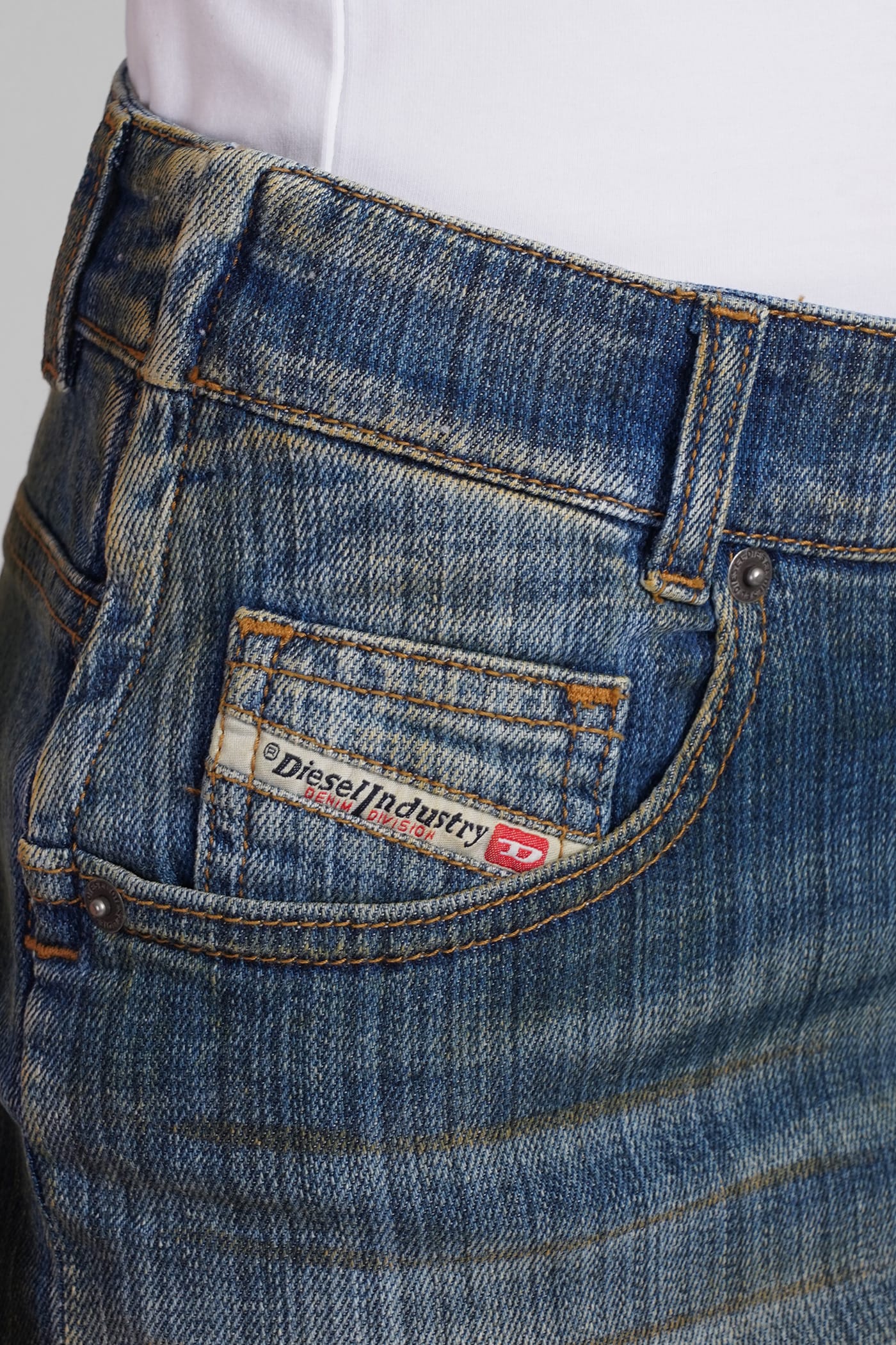 Shop Diesel De Ron S2 Skirt In Blue Denim