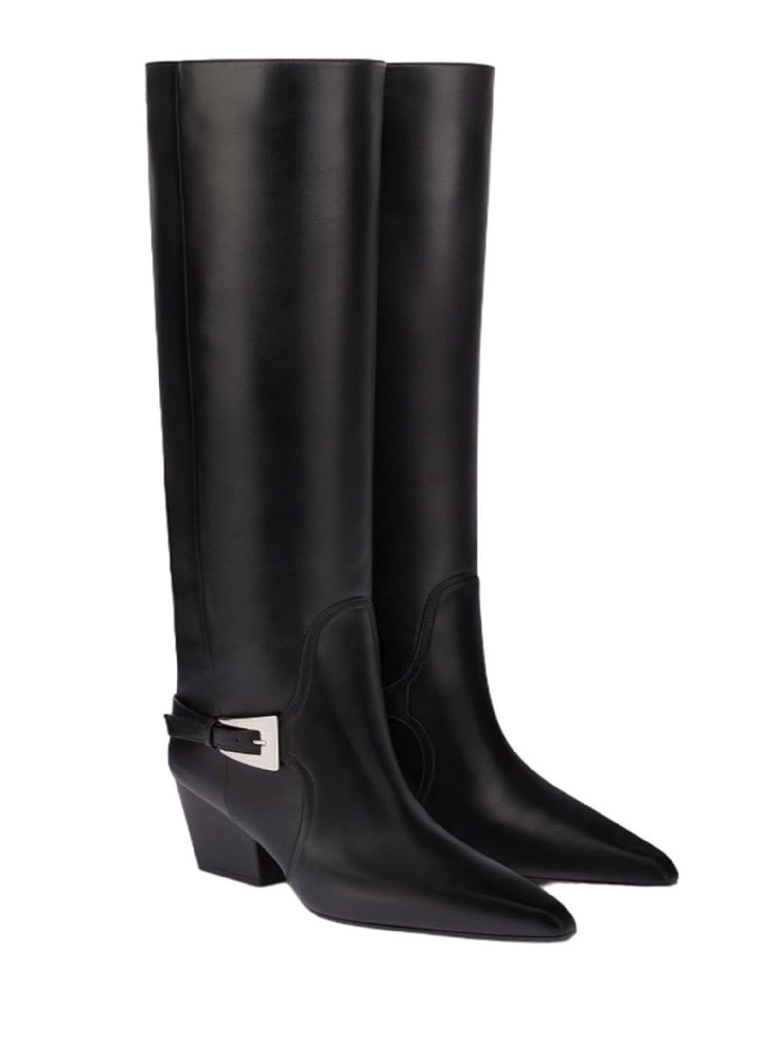 Shop Paris Texas Black Calf Leather Jane Boots