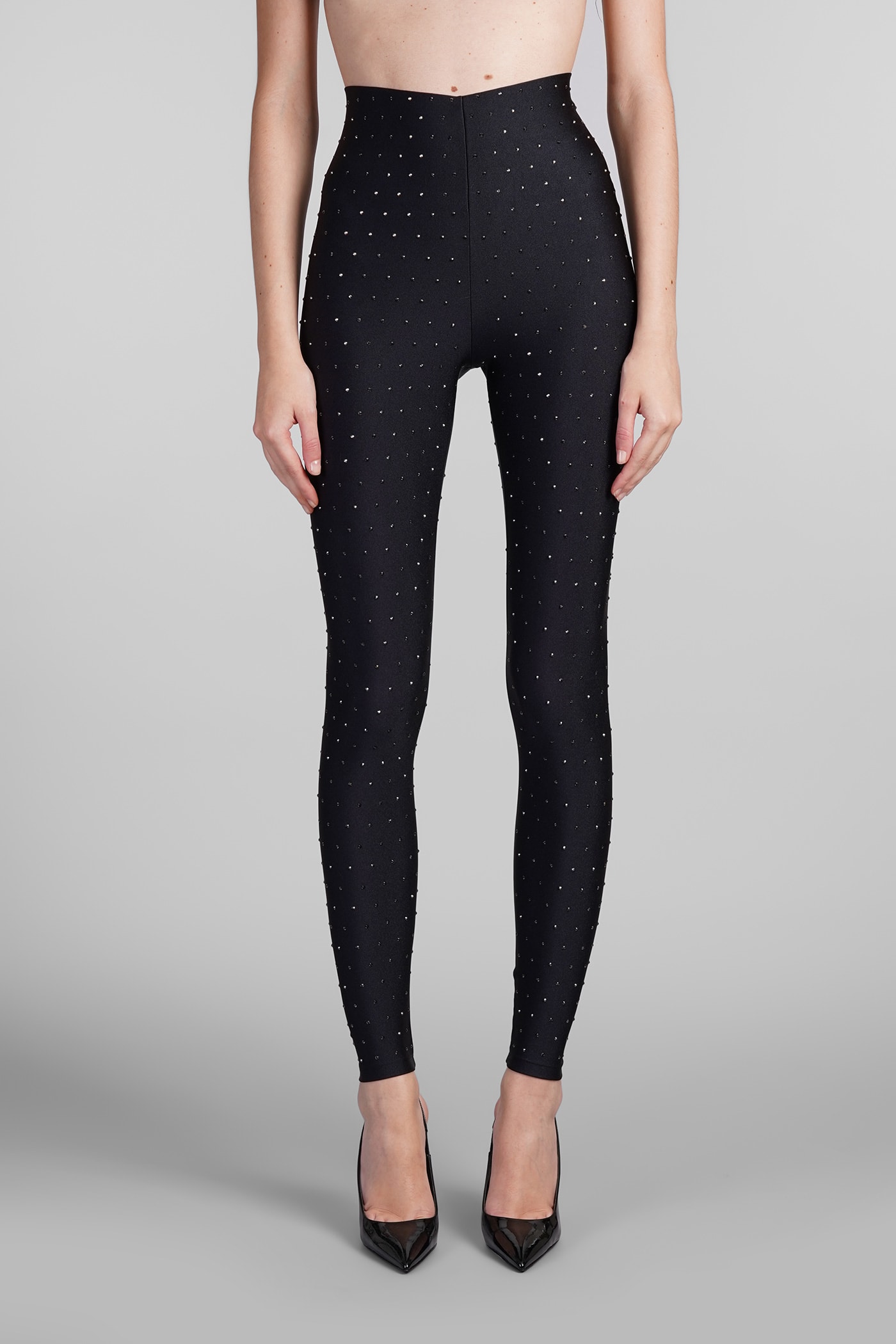 Holly Crystal Leggings In Black Polyamide