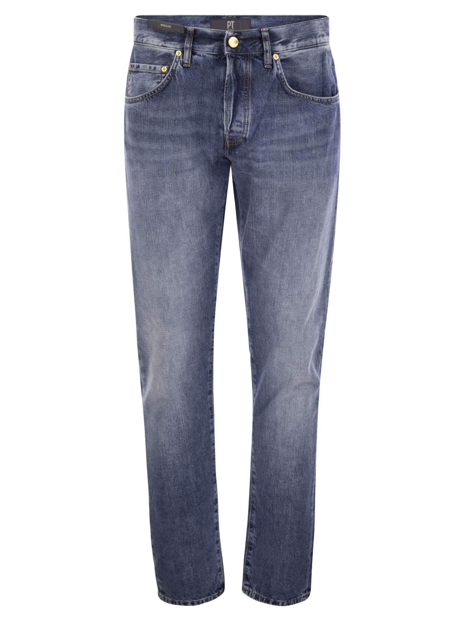 Shop Pt Torino Breakbeat - Straight-leg Jeans In Medium Denim