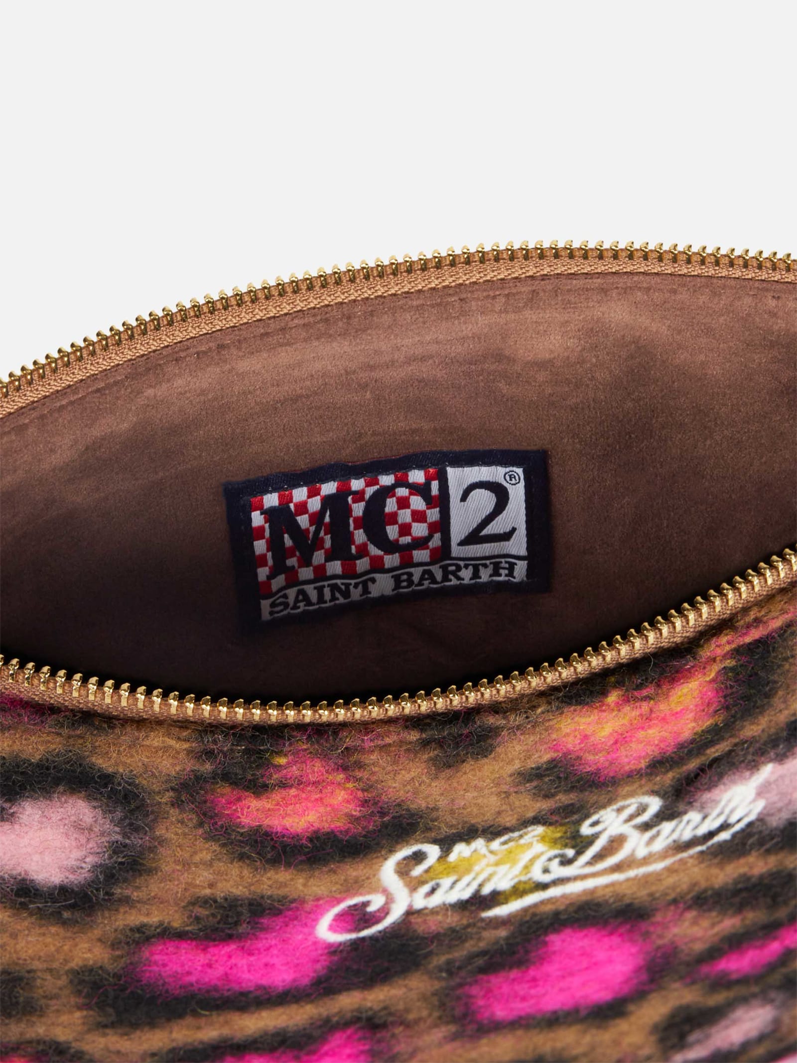Mc2 Saint Barth Parisienne Cross Body Pouch Bag With Animalier Pattern In Multicolor