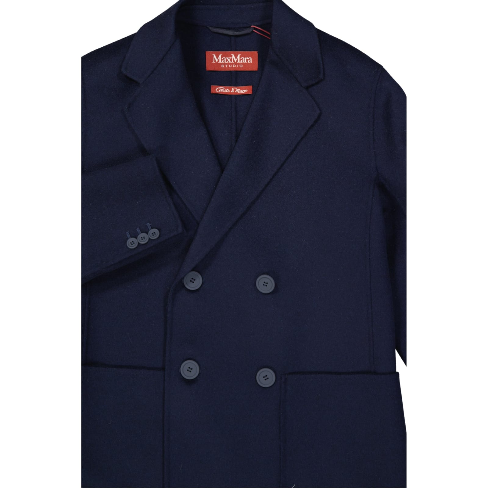 Shop Max Mara Studio Bric Wool Jacket In Blue