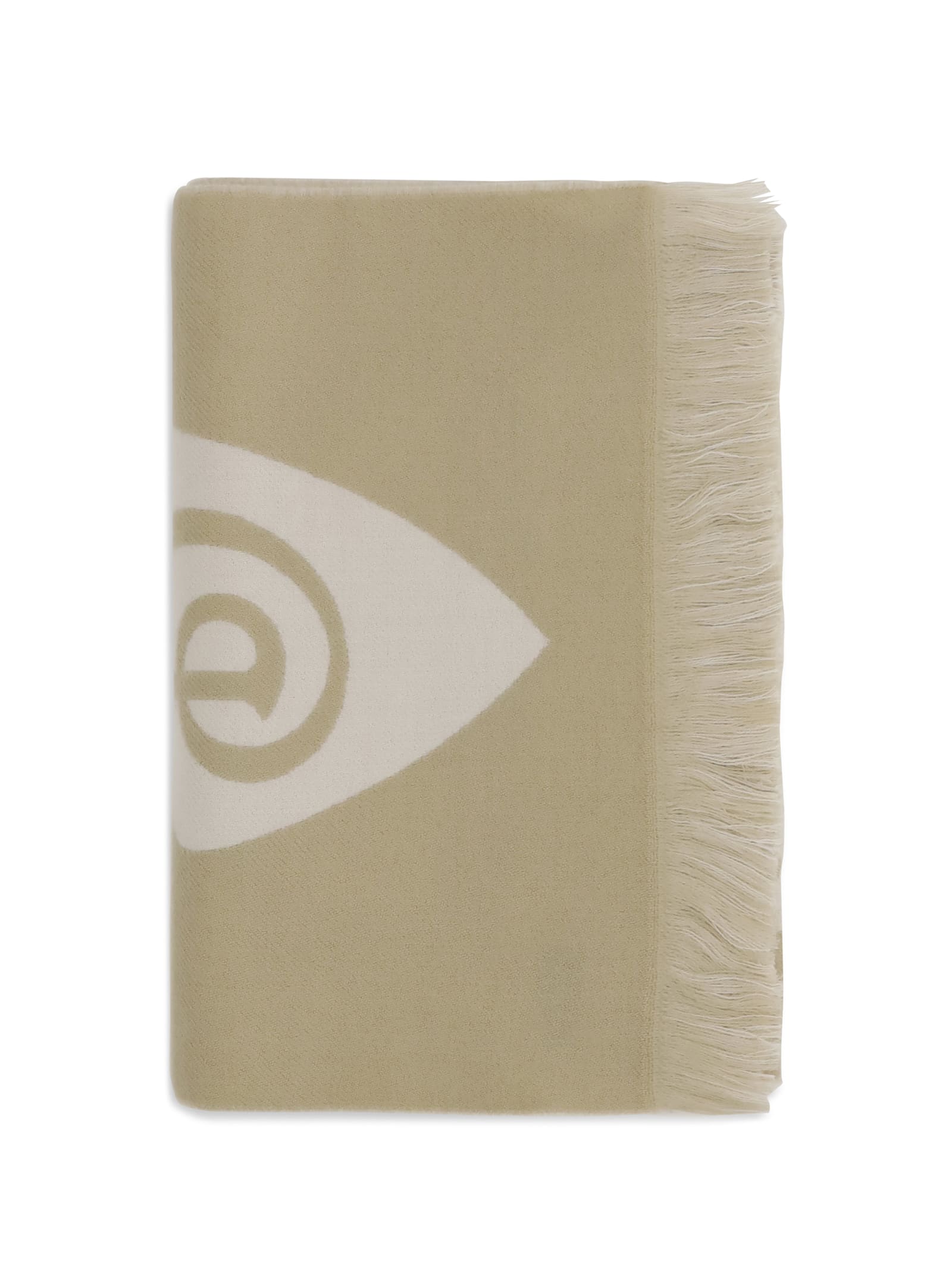 Burberry Logo Wool Scarf In Green