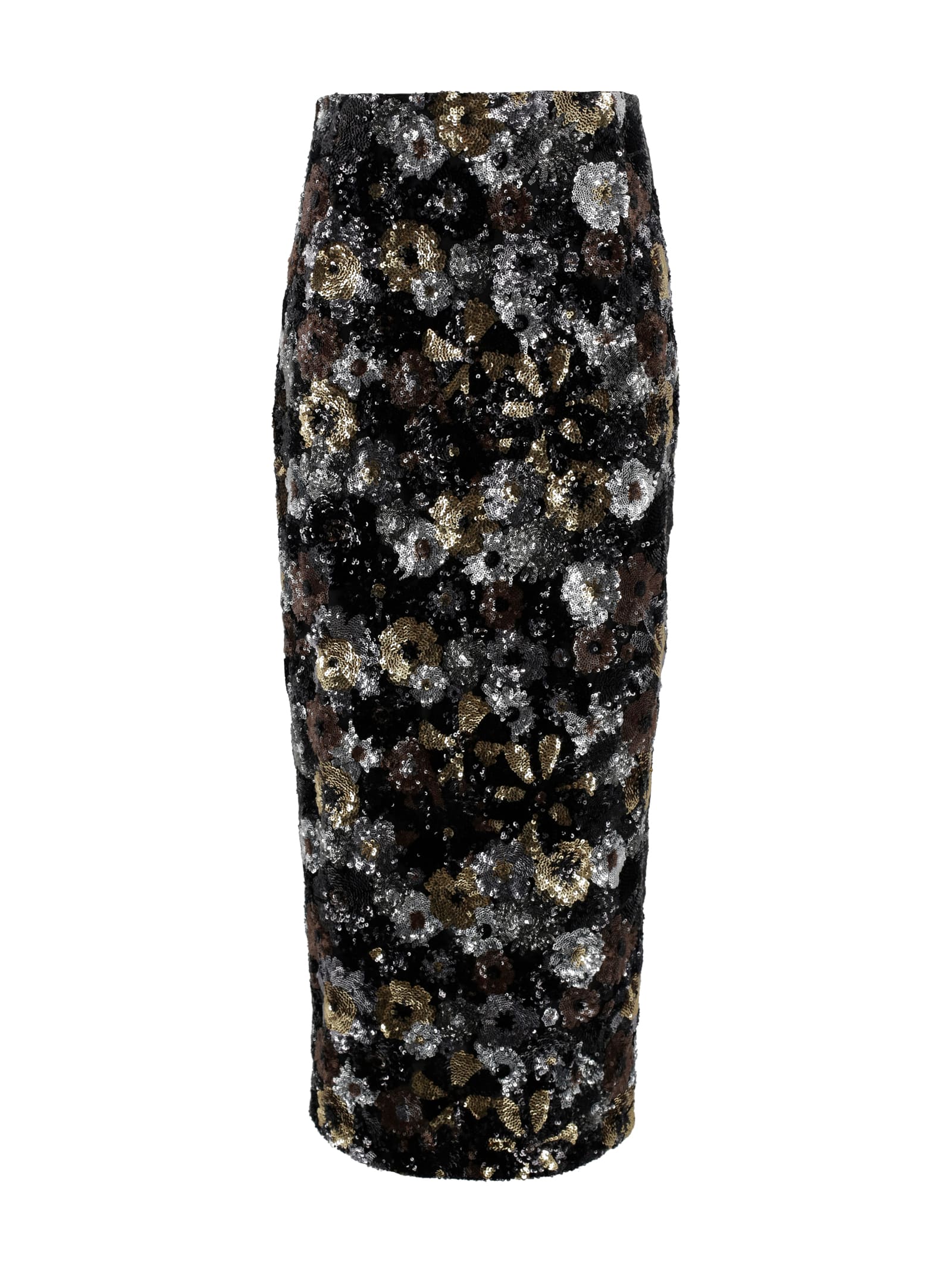Max Mara Tulle And Sequin Pencil Skirt In Black