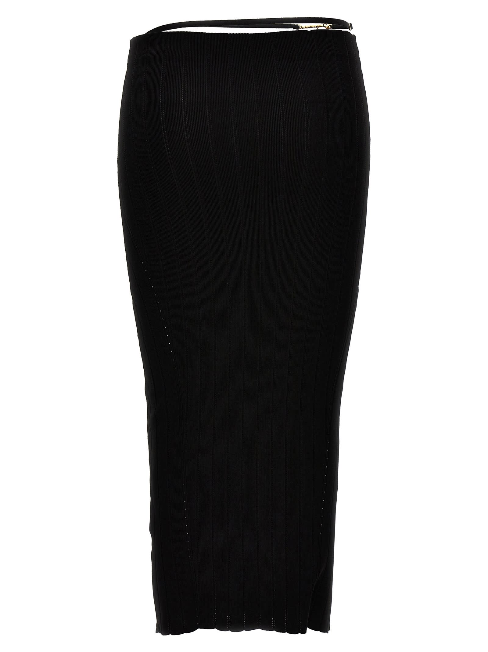 Shop Jacquemus La Jupe Pralù Skirt In Black