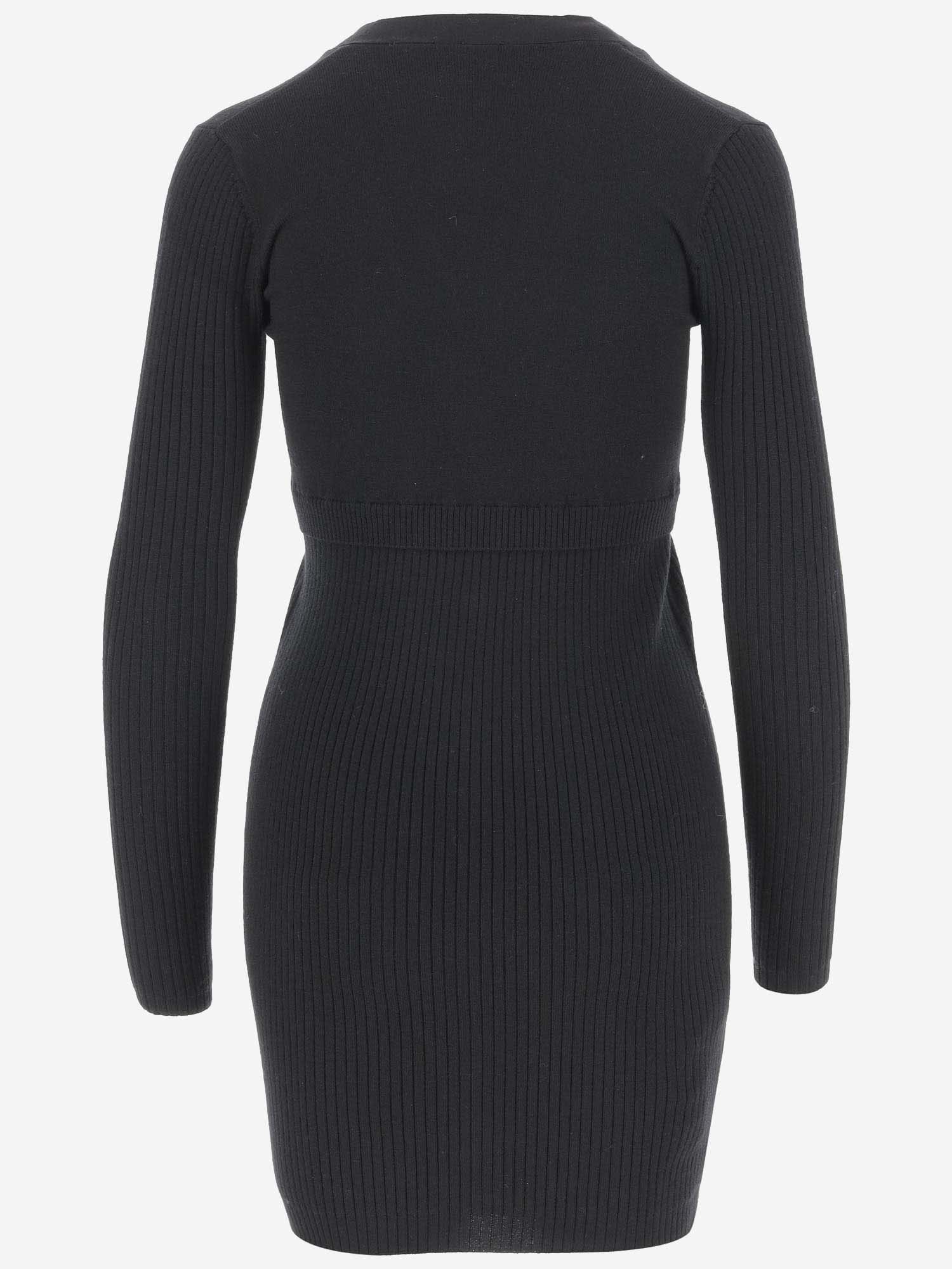 Shop Pinko Wool Blend Knit Dress In Black