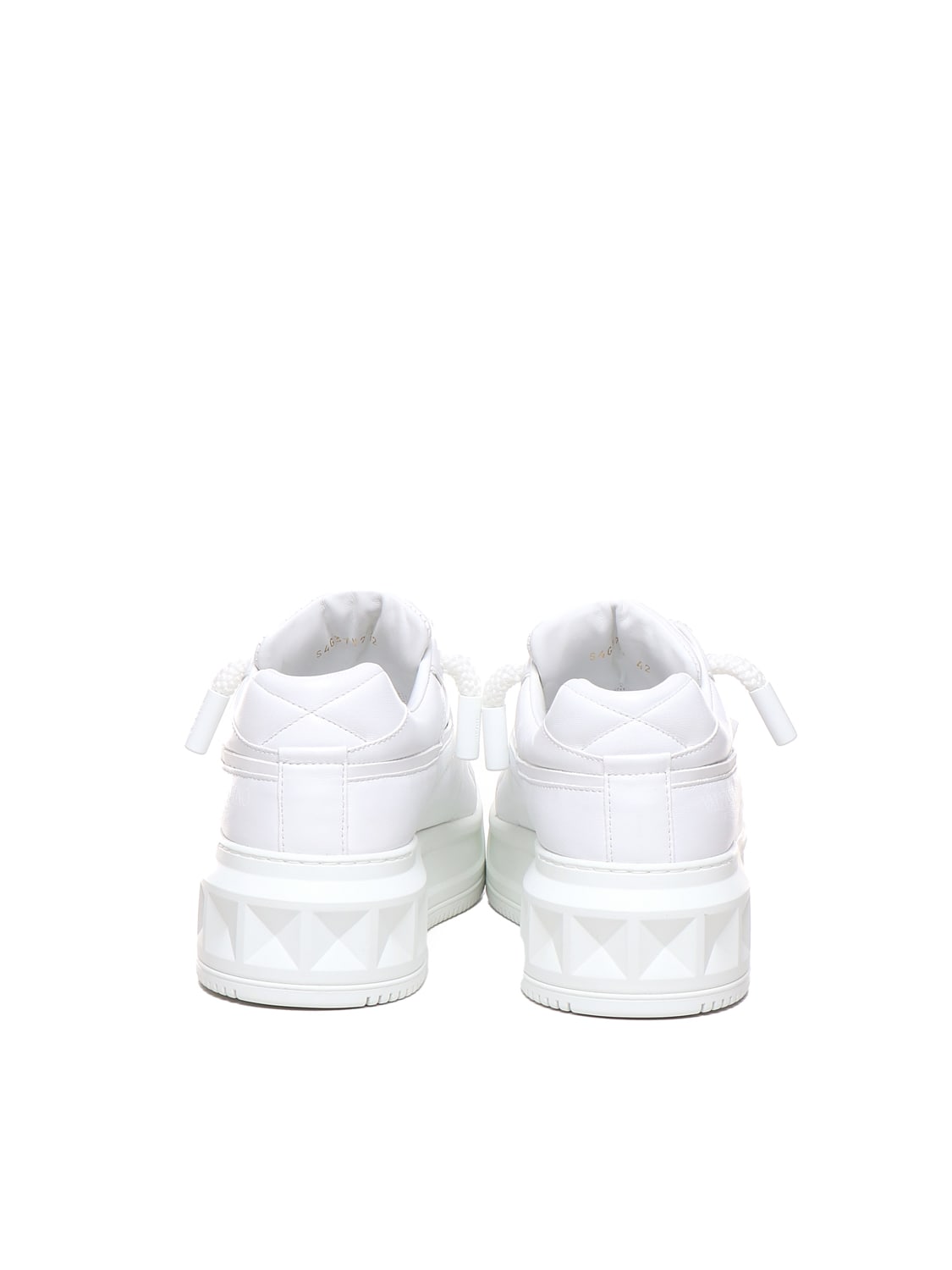 Shop Valentino One Stud Xl Sneakers In Calfskin In White