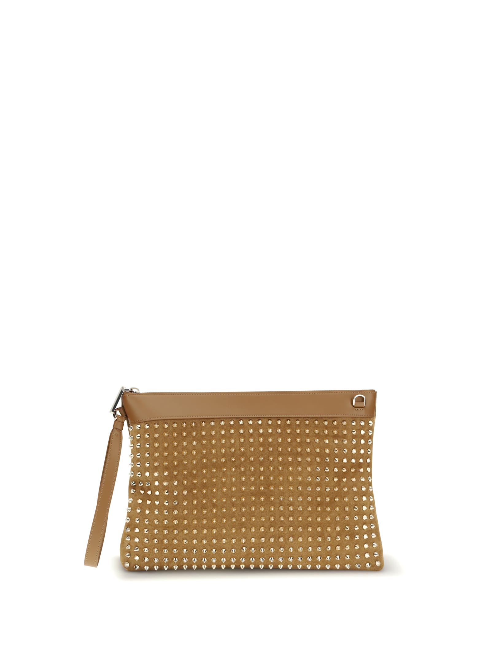 Christian Louboutin Men Funky Leather Pouch In Brown