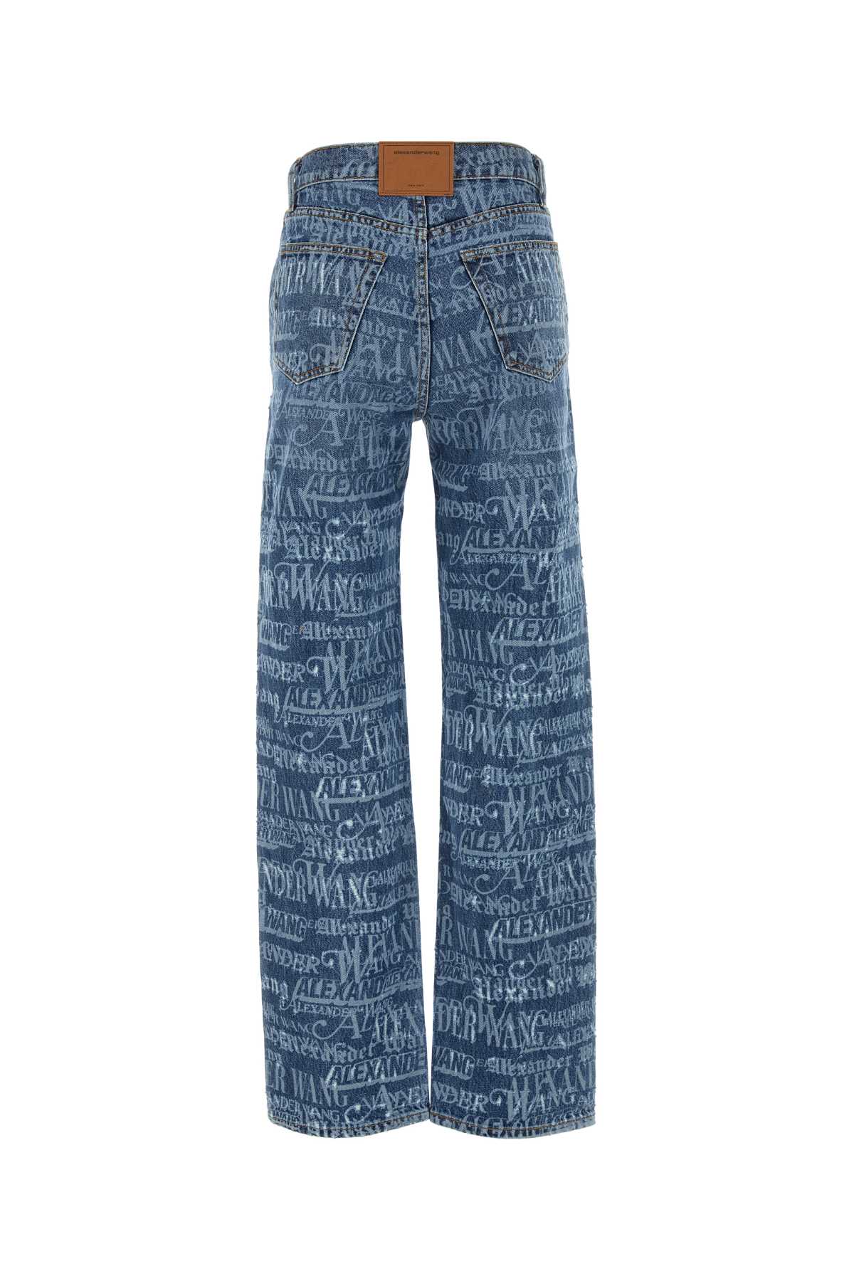 Shop Alexander Wang Printed Denim Jeans In Vintagemediumindigo