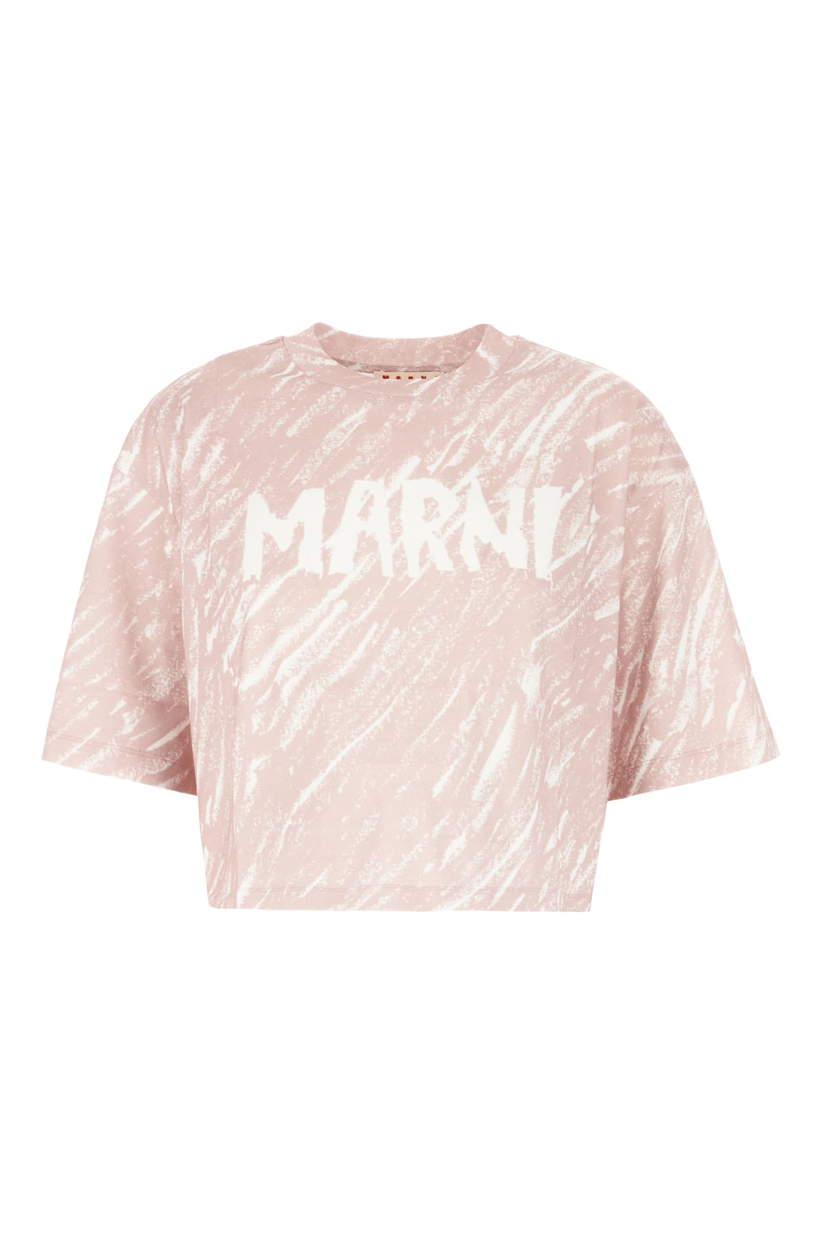 Shop Marni Printed Cotton Oversize T-shirt In Antiquerose