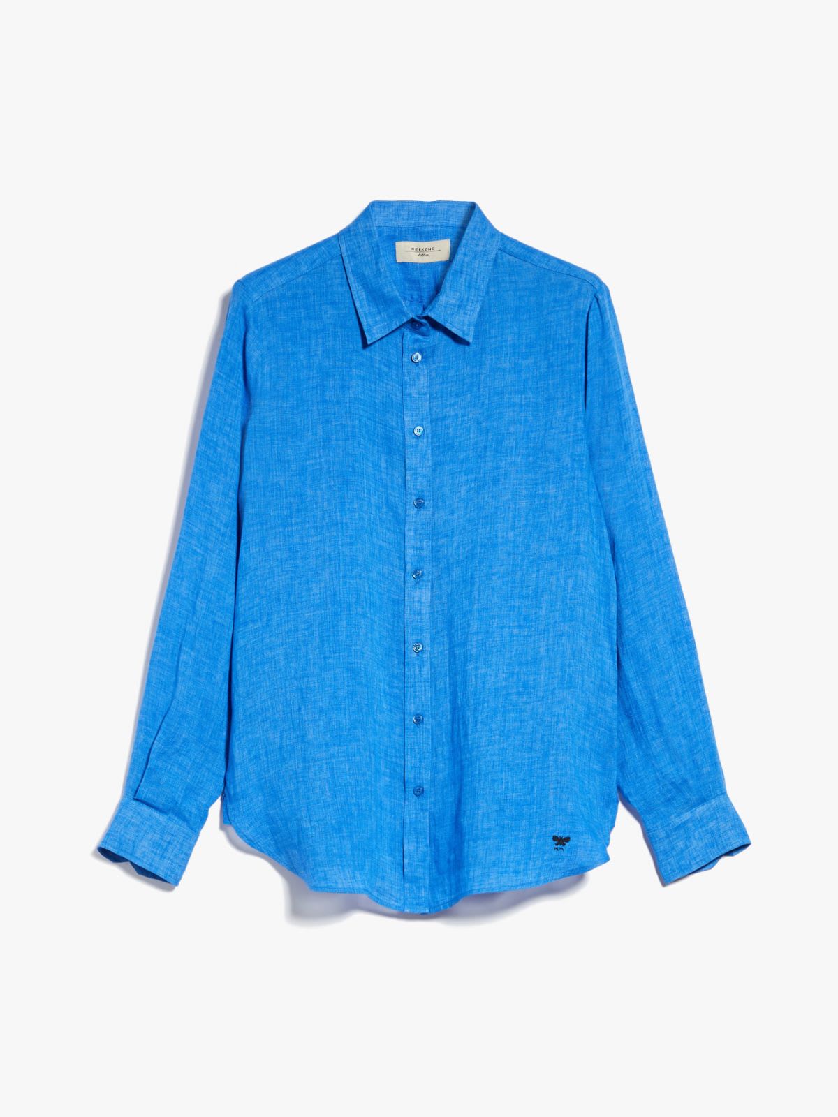 Weekend Max Mara Werner Linen Canvas Shirt In Blue | ModeSens