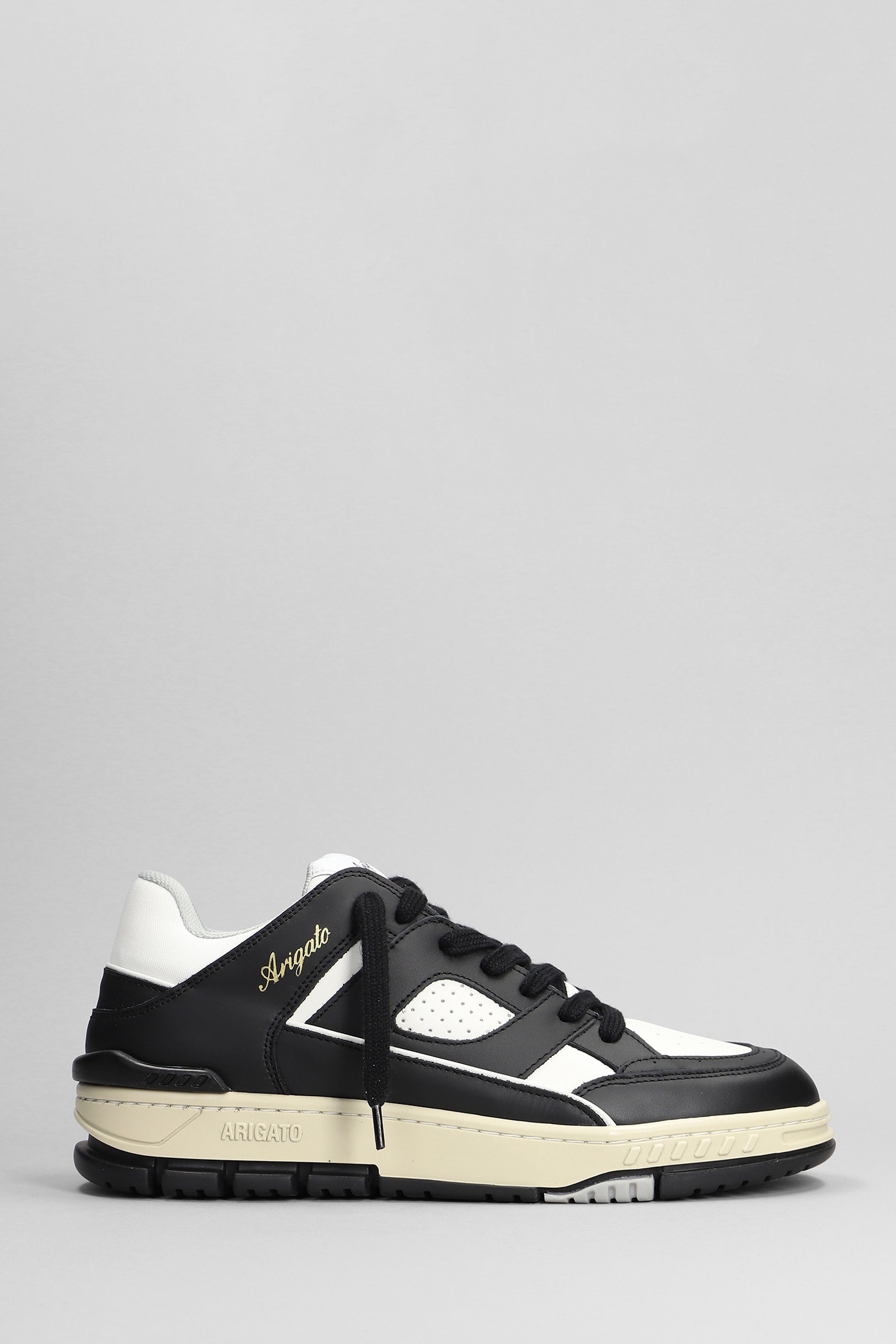Shop Axel Arigato Area Lo Sneakers In Black Leather In Nero Bianco