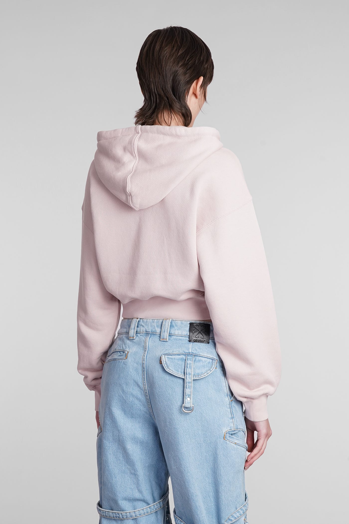 Shop Off-white Sweatshirt In Rose-pink Cotton
