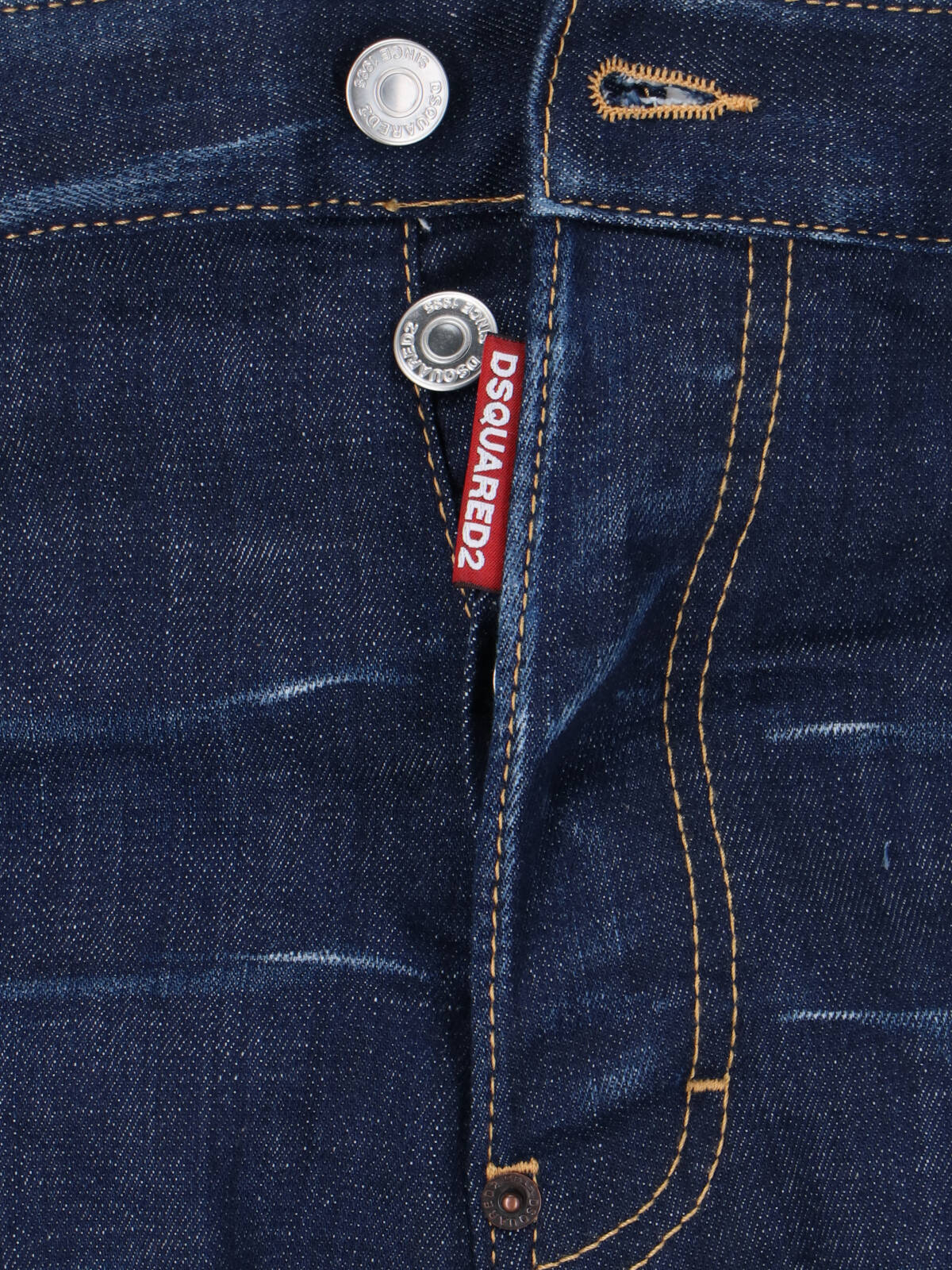 Dsquared2 Blue Jeans With Belt Loops And Logo Patch On The Rear In Blu