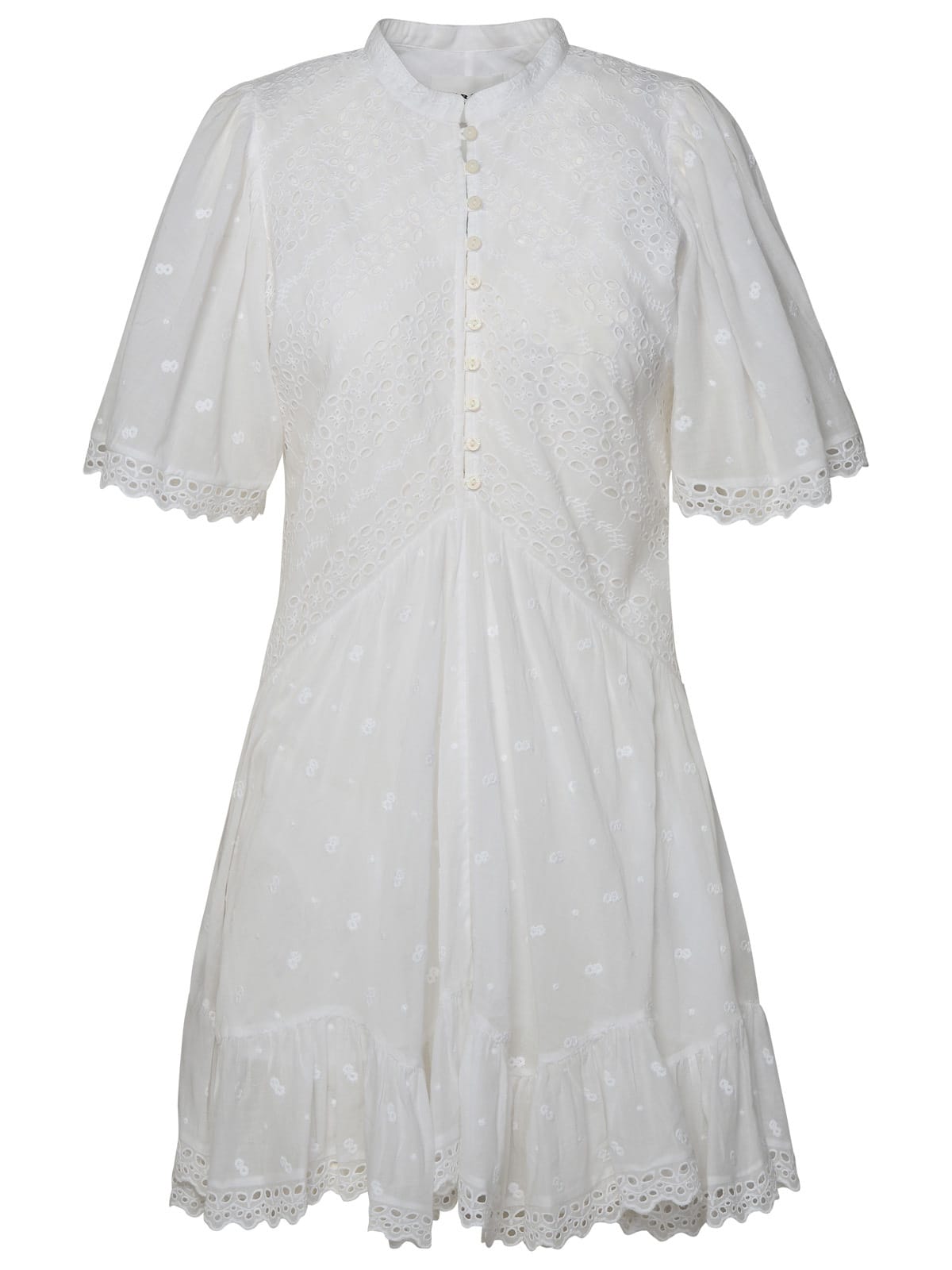 Shop Marant Etoile Slayae White Cotton Dress In Bianco