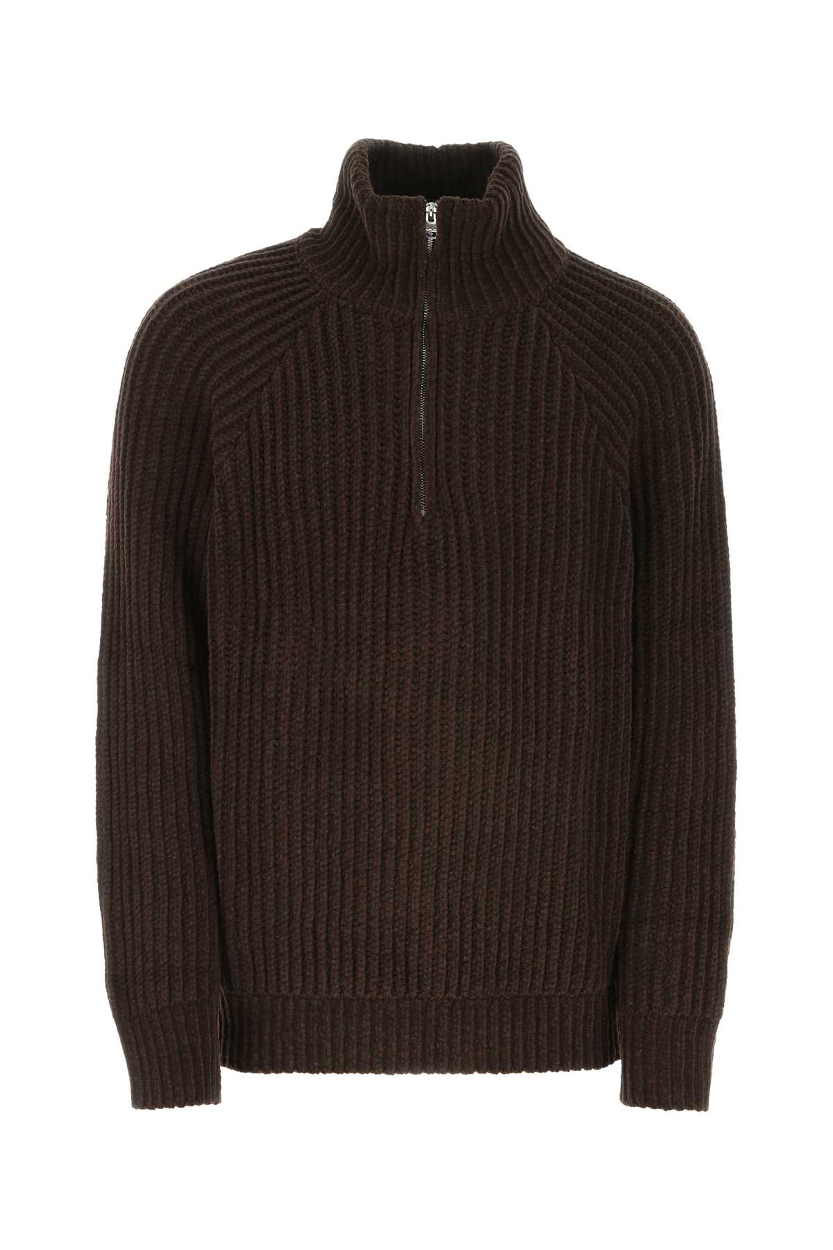 Études Chocolate Wool Blend Sweater