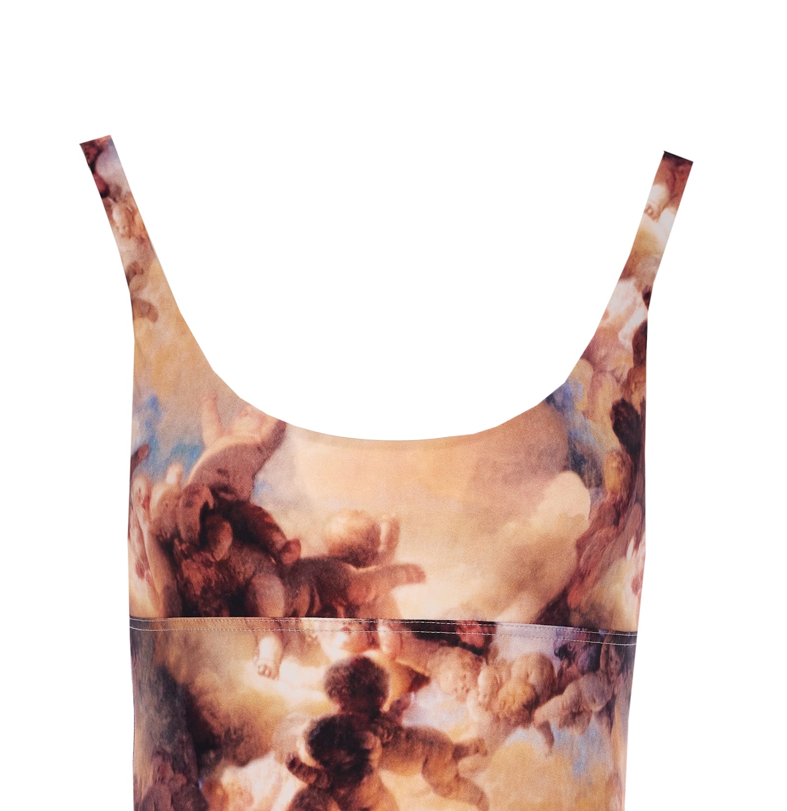 Shop Vivienne Westwood Cherubs Straight Swimsuit In Beige