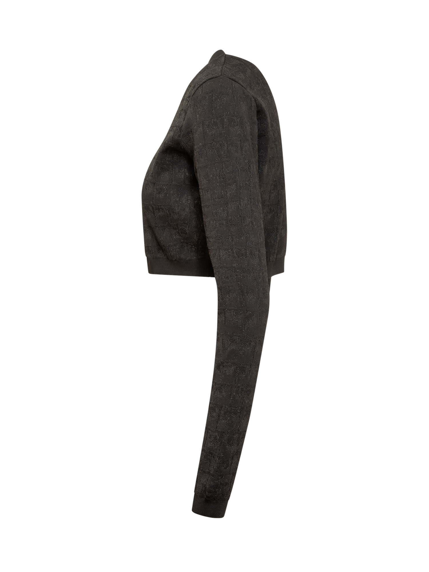 Versace Crocodile-effect Cardigan In Black