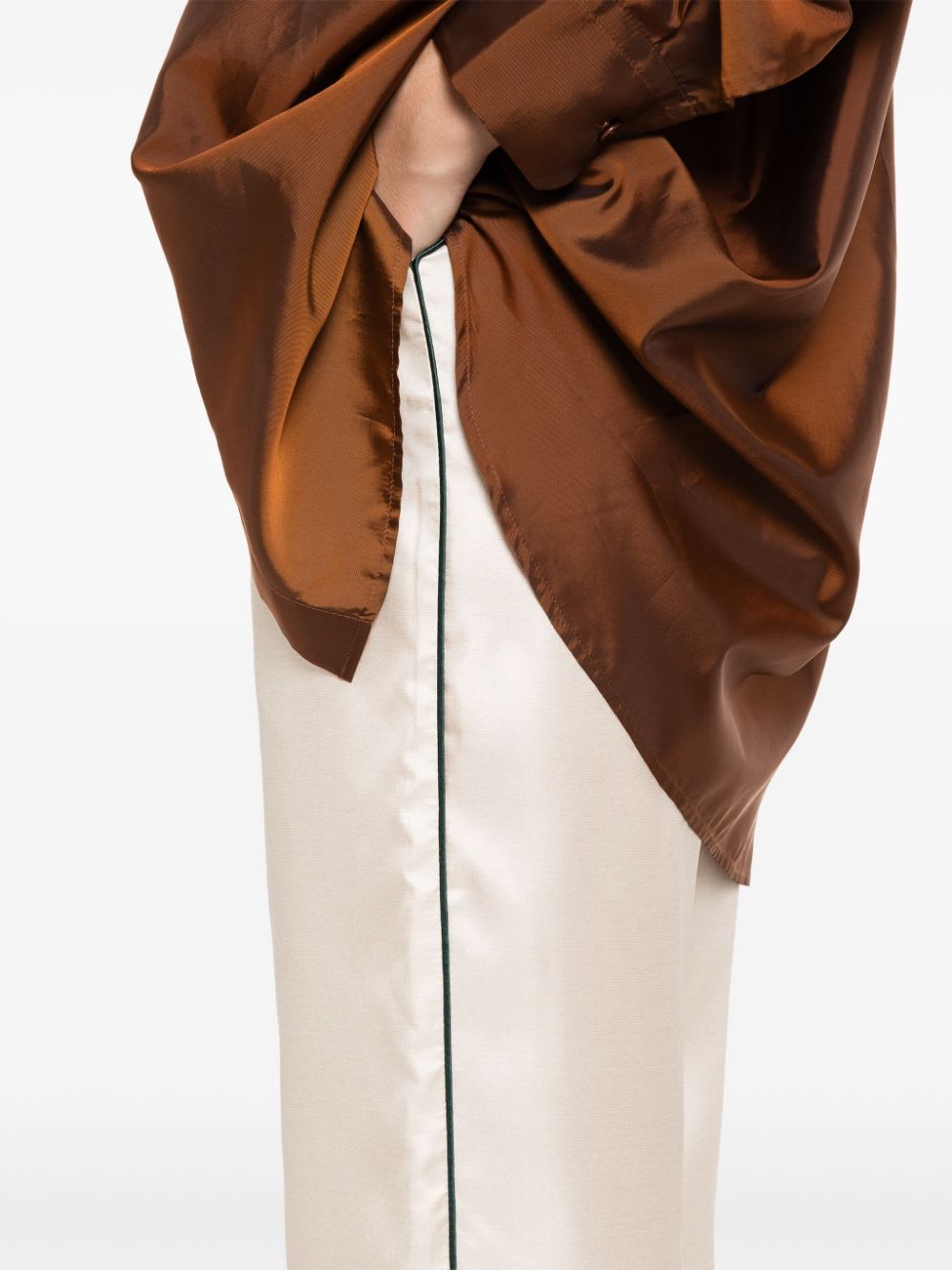 F.r.s For Restless Sleepers Silk Printed Trousers In Neutral