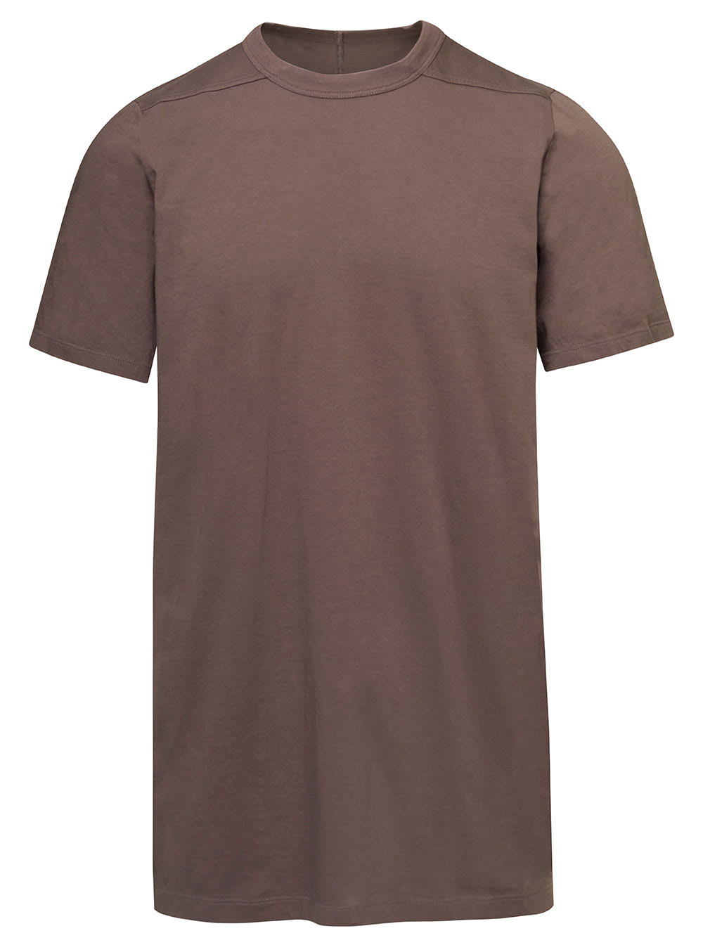 Rick Owens Beige Level T T-shirt With Vertical Seams On The Back In Cotton Man