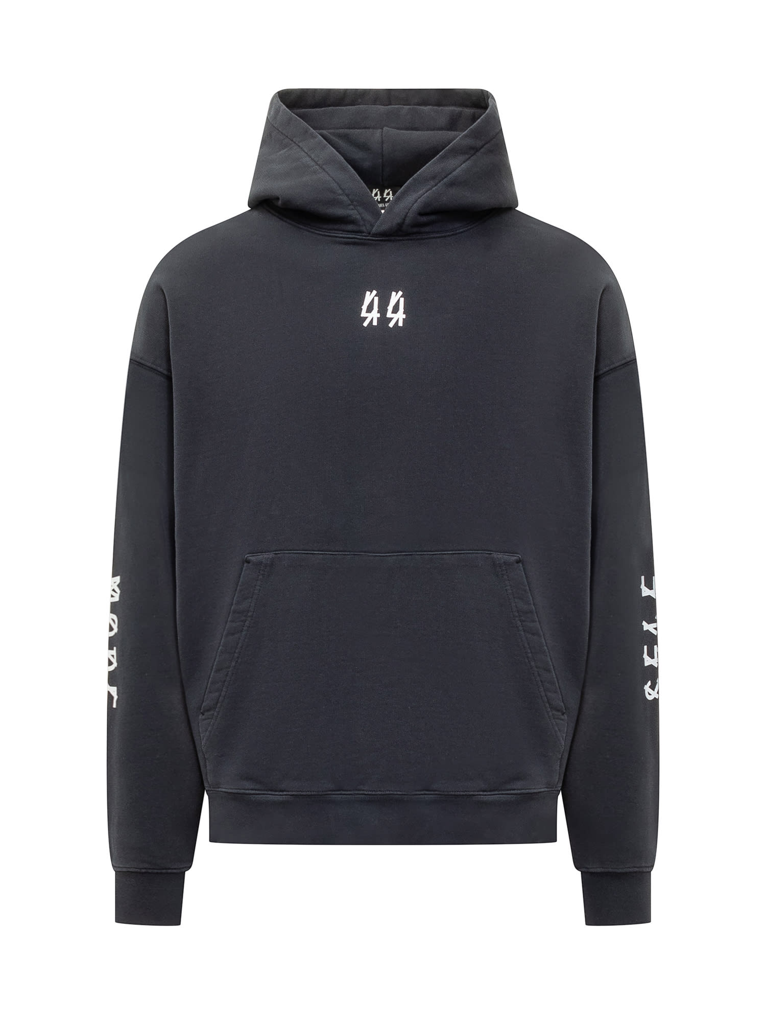 Shop 44 Label Group Hoodie With Logo In Black Self Destruction