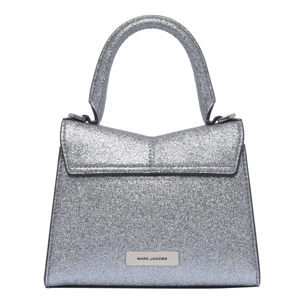 Shop Marc Jacobs The Galactic Glitter St.marc Mini Top Handle In Silver
