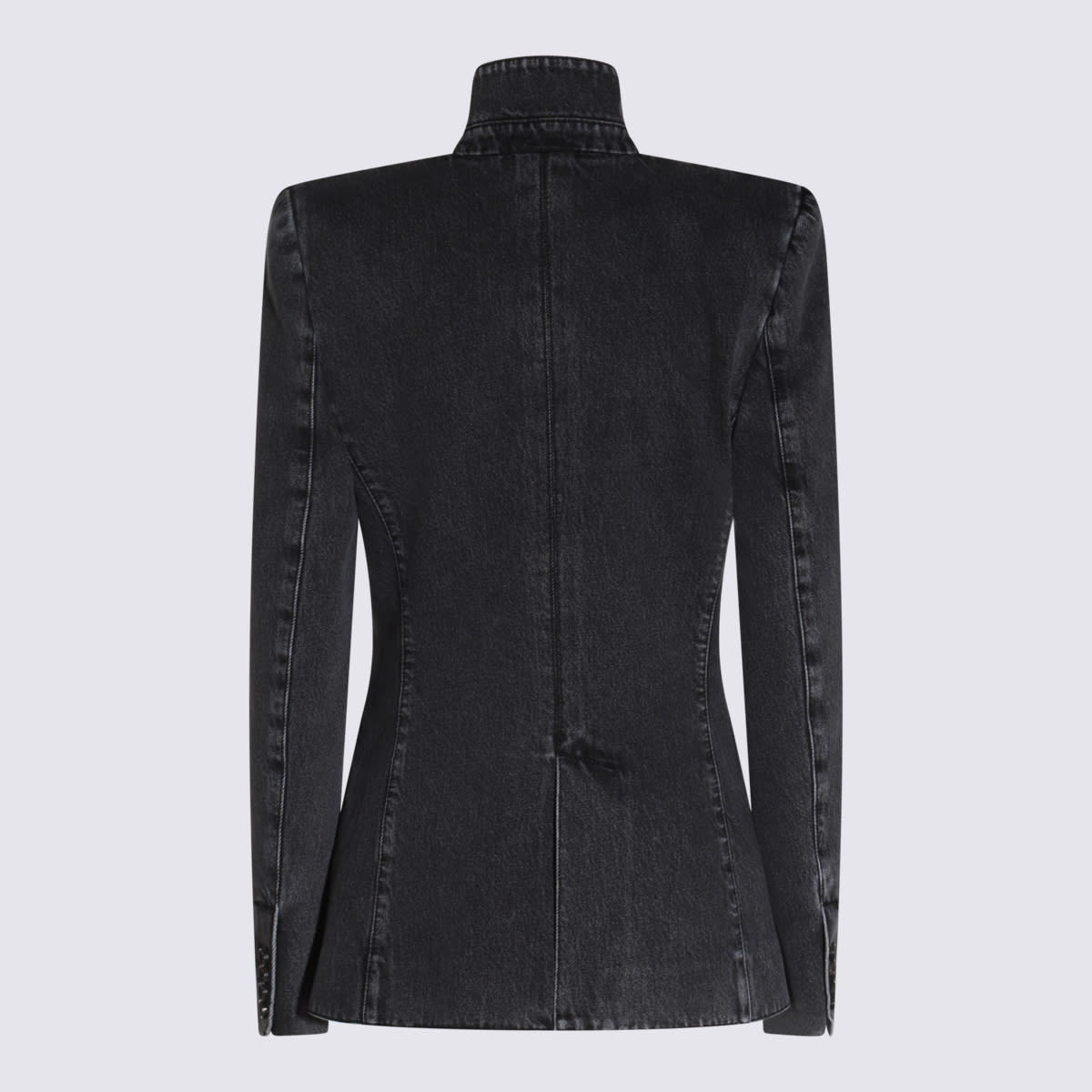 Shop Alexander Mcqueen Black Cotton Blazer In Black Stonewashed