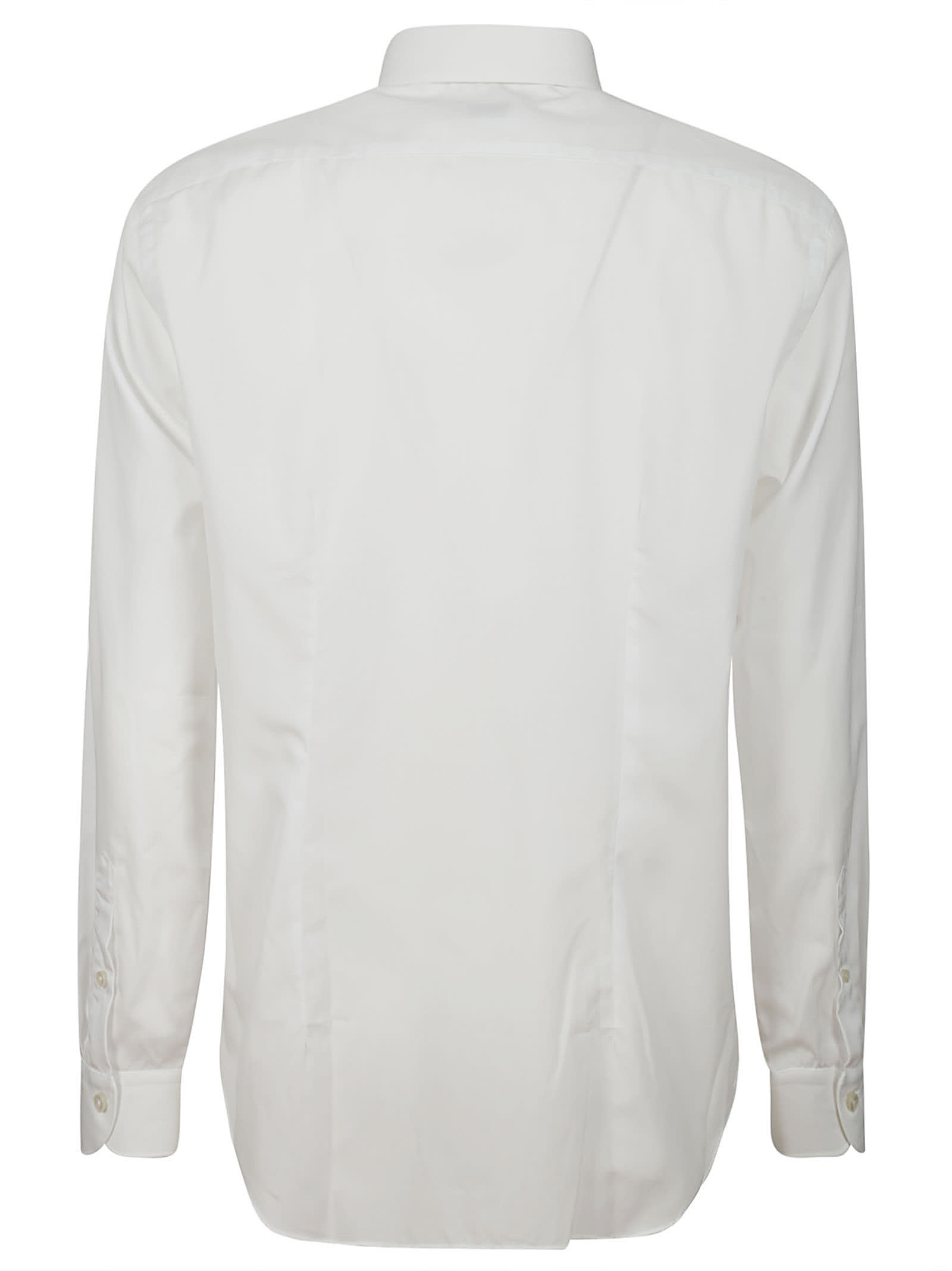 Xacus Spread-collar Cotton Shirt In White