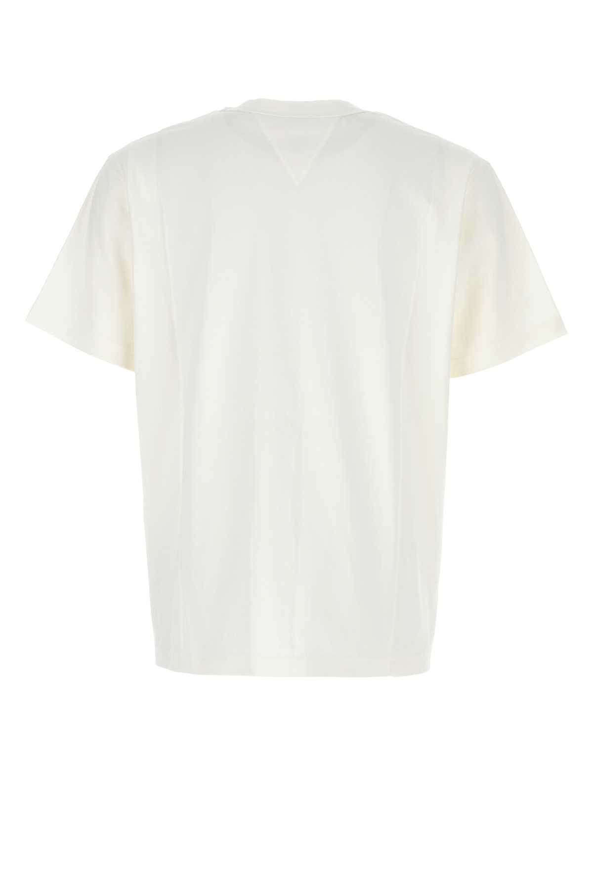 Shop Bottega Veneta White Cotton T-shirt In Chalk