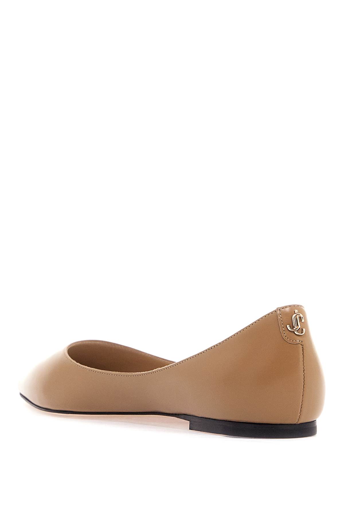 Shop Jimmy Choo Smooth Leather Love Ballerina Flats In Rattan (beige)