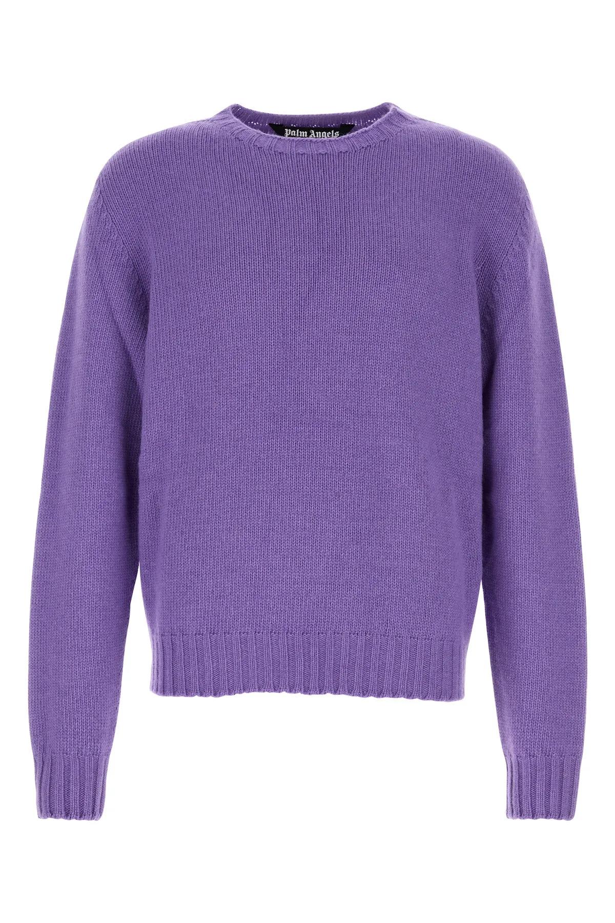 Shop Palm Angels Purple Wool Blend Sweater