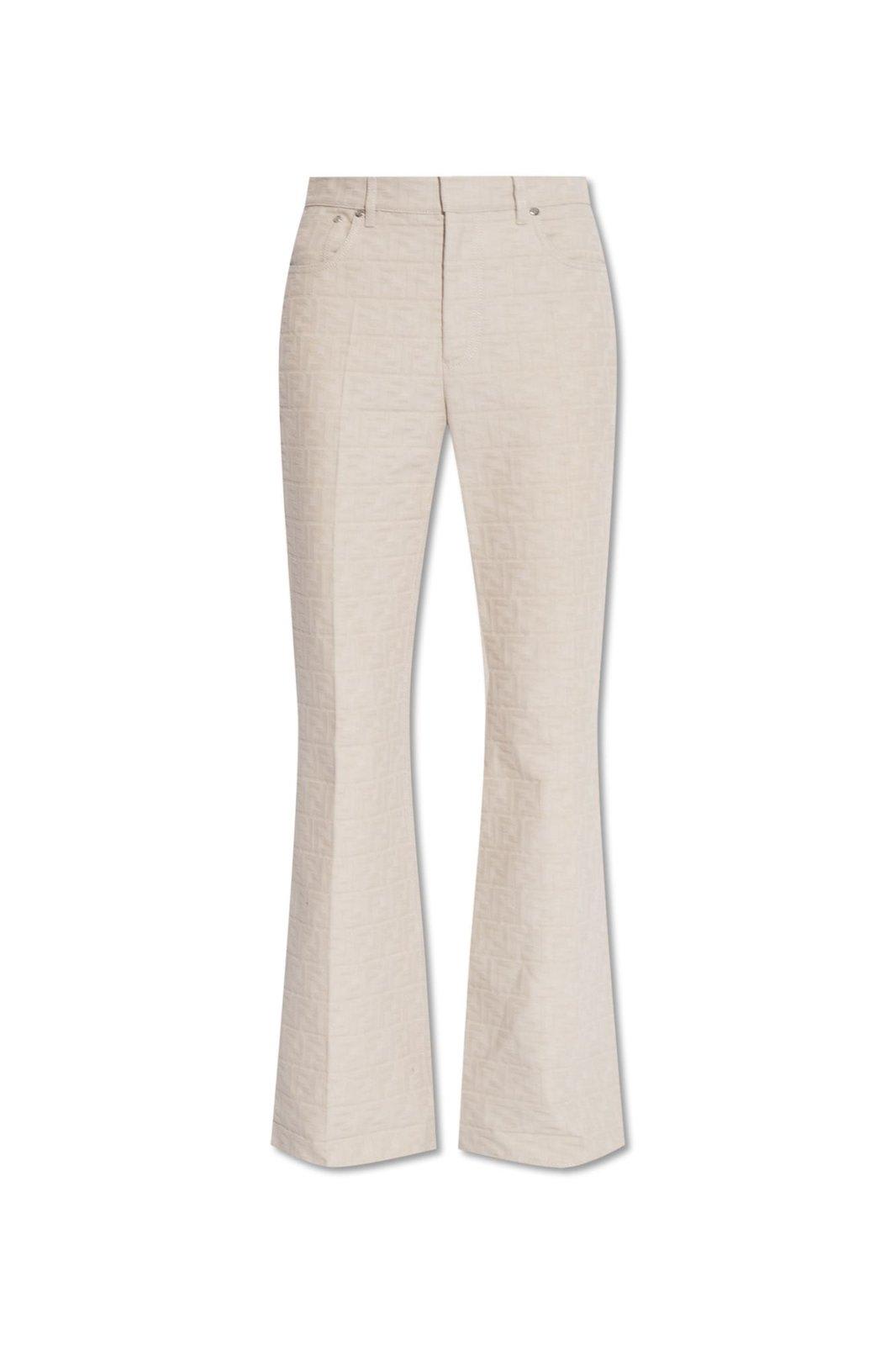 Allover Monogrammed Flared Trousers
