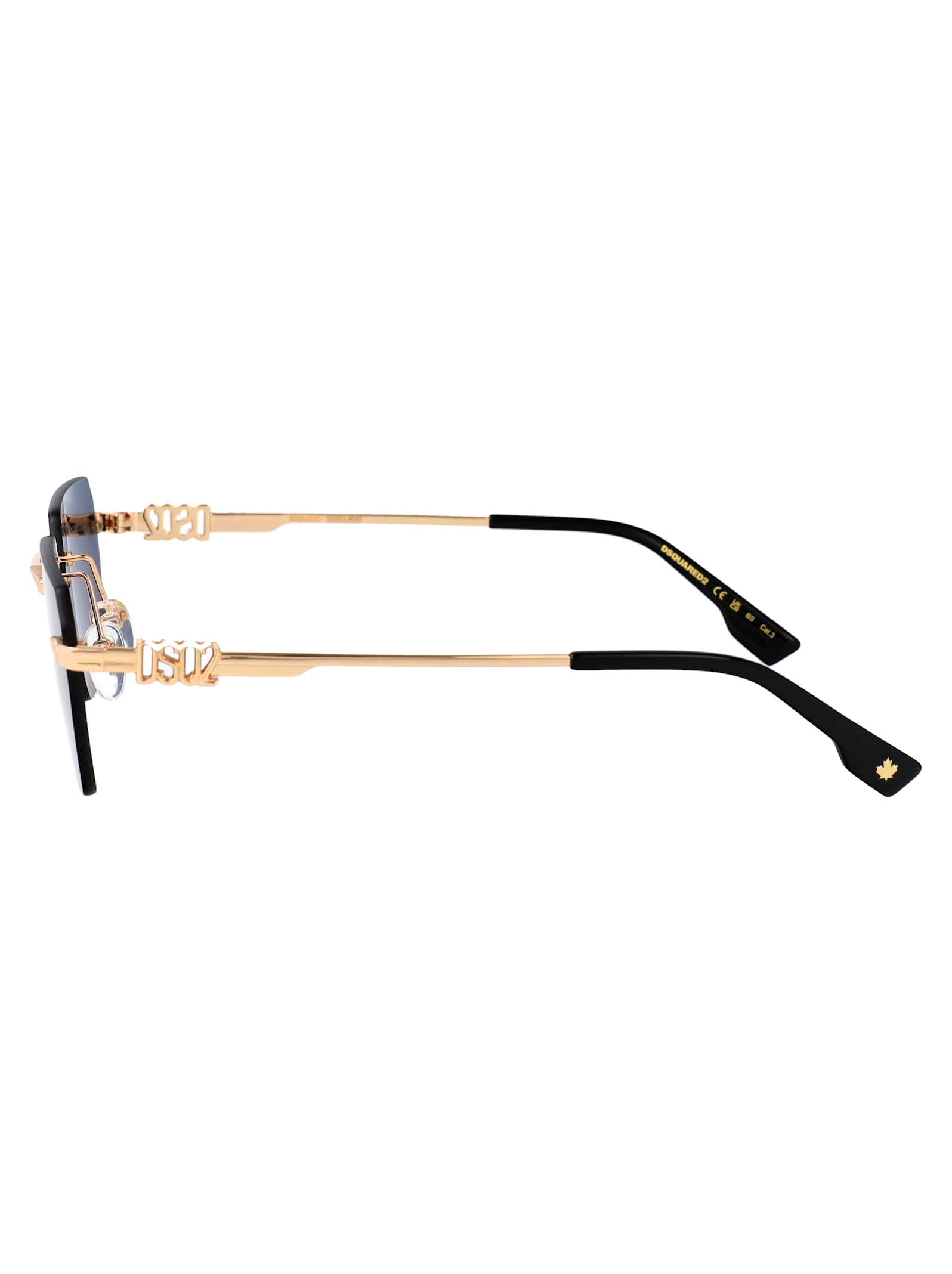 Dsquared2 Geometric-frame Sunglasses In Gold