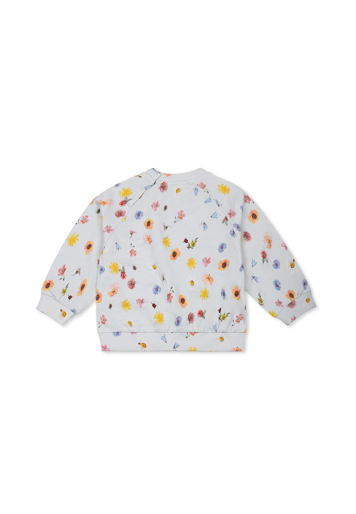 Molo Light Blue Sweatshirt For Baby Girl With Smiley In Light Blue