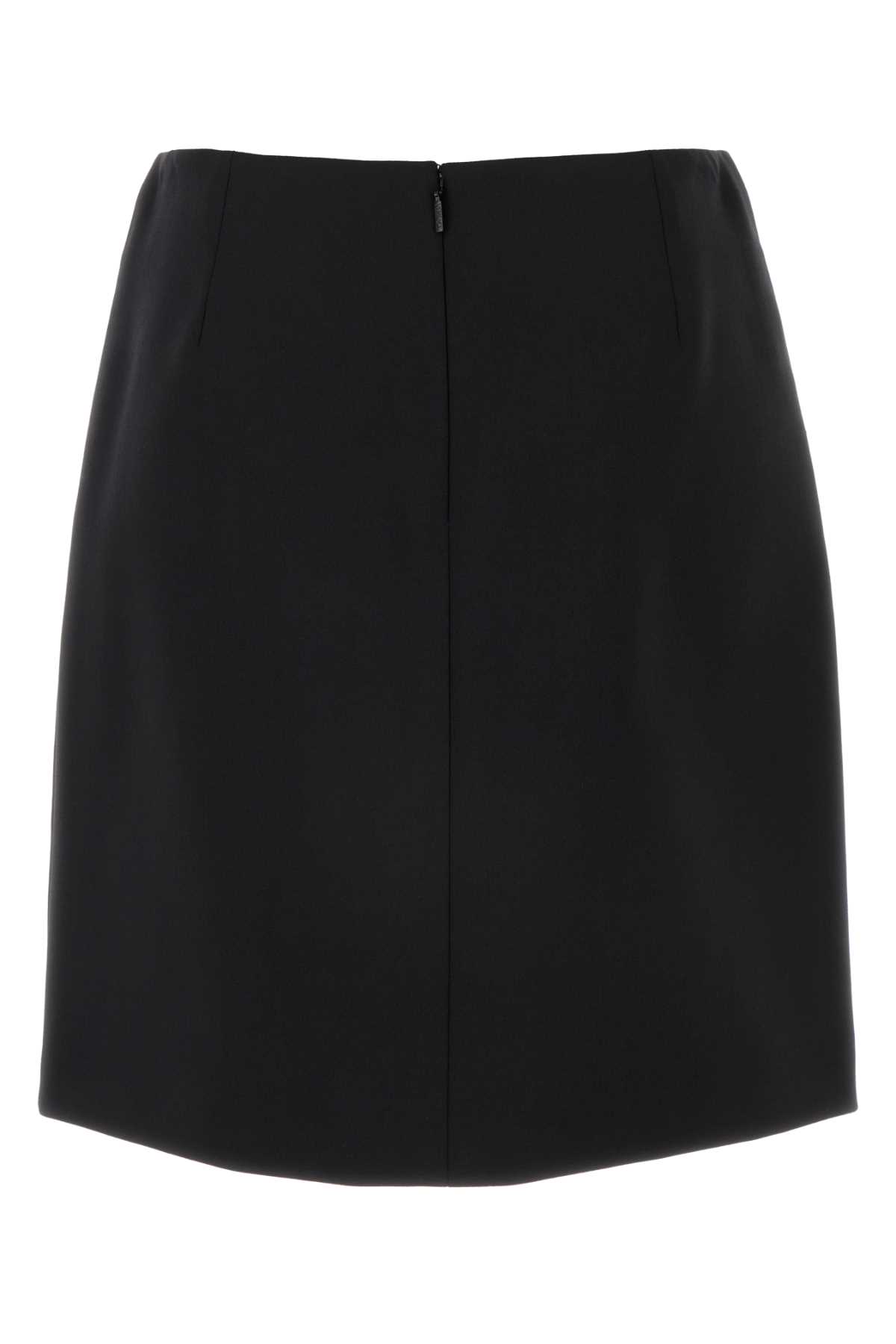 Versace Safety Pin A-line Wool Mini Skirt In Black