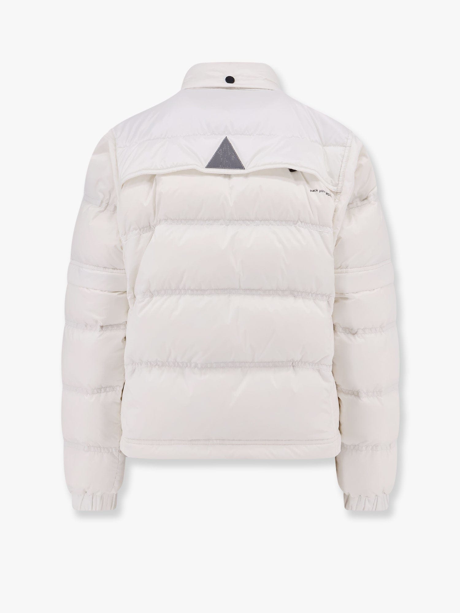 Moncler Grenoble 'mauduit' White Down Jacket With Logo Patch On The Sleeve In Tech Fabric Woman In White