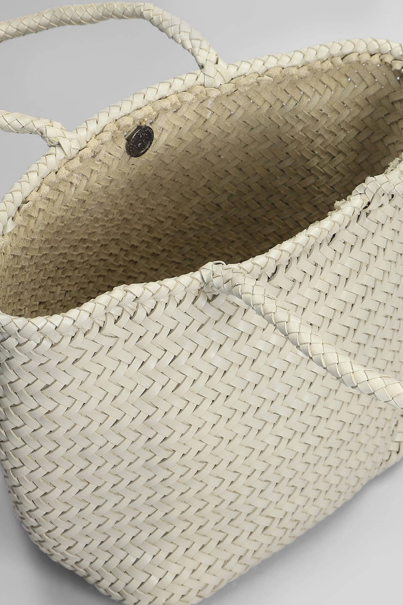 Dragon Diffusion Grace Basket Small Tote In Beige Leather In Beige