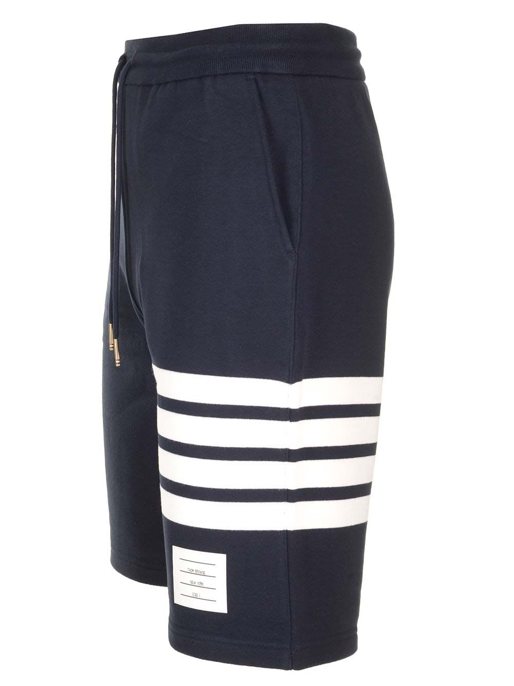 Shop Thom Browne Classic Loopback Shorts In Blue