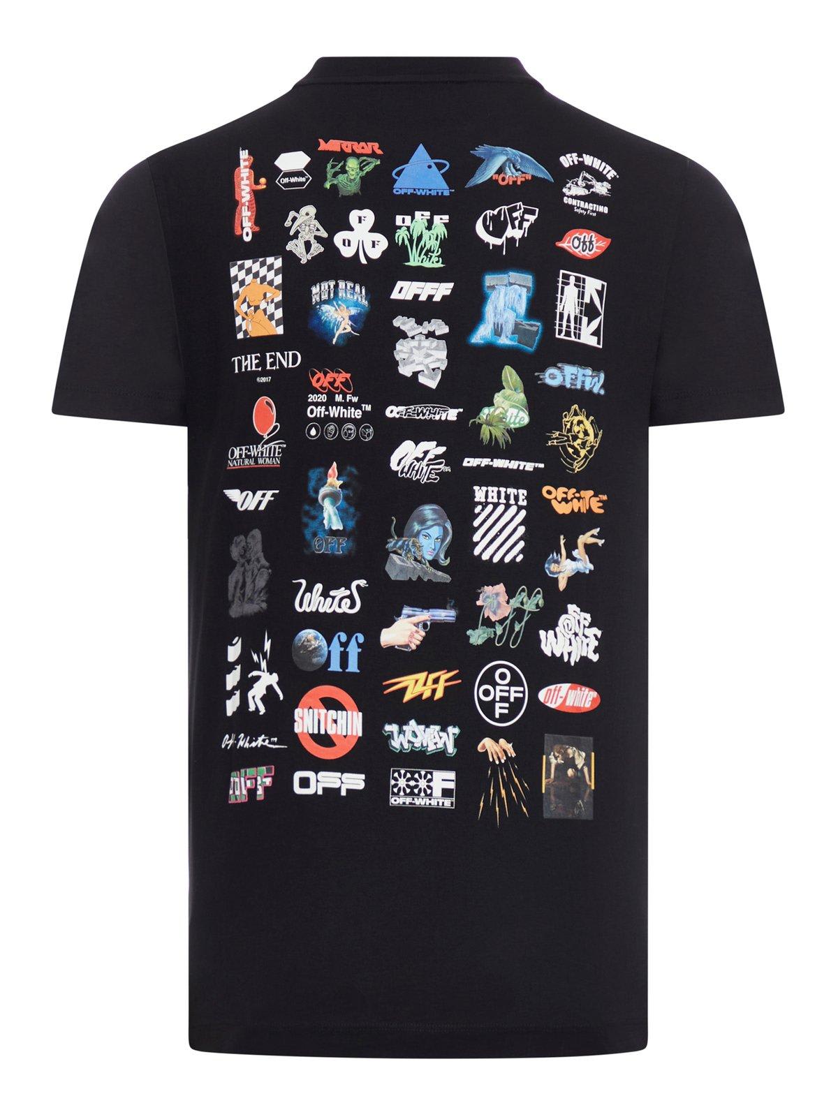 Shop Off-white Graphic Printed Crewneck T-shirt In Black/white