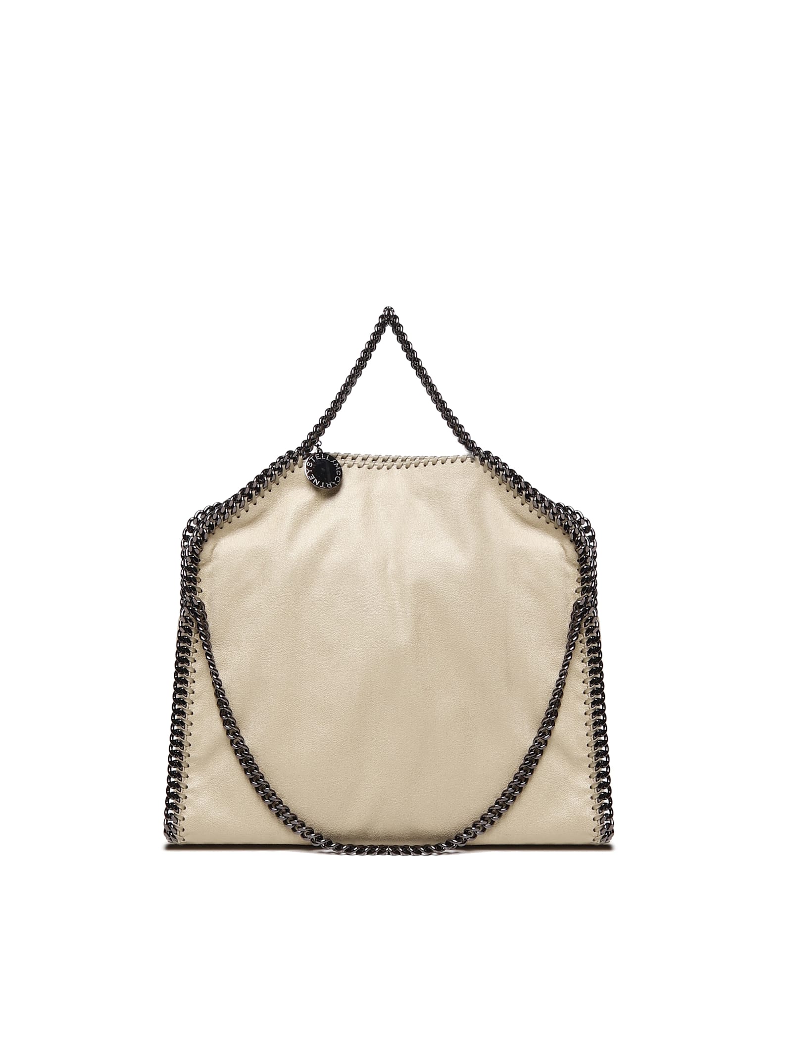 Shop Stella Mccartney Falabella Three Chain Bag In Eco-shaggy Deer In Light Khaki