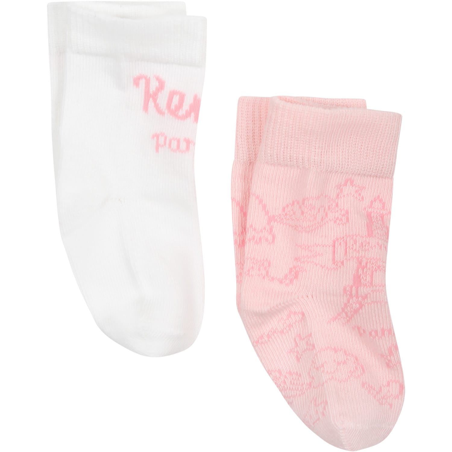 Kenzo Kids' Socks Set For Baby Boy With Logo In Pink