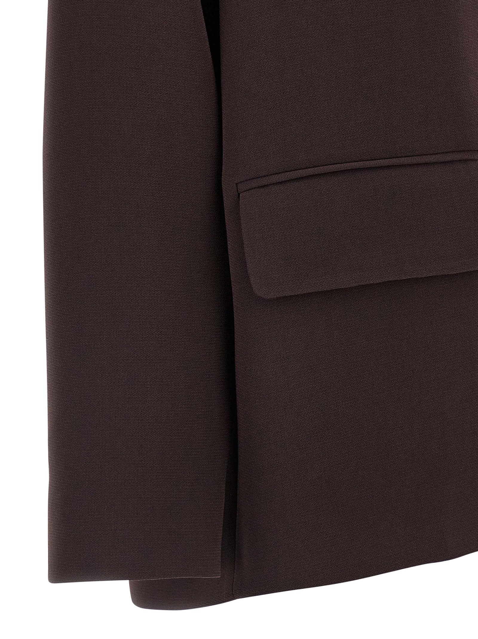Alberto Biani Two-button V-neck Blazer In Brown